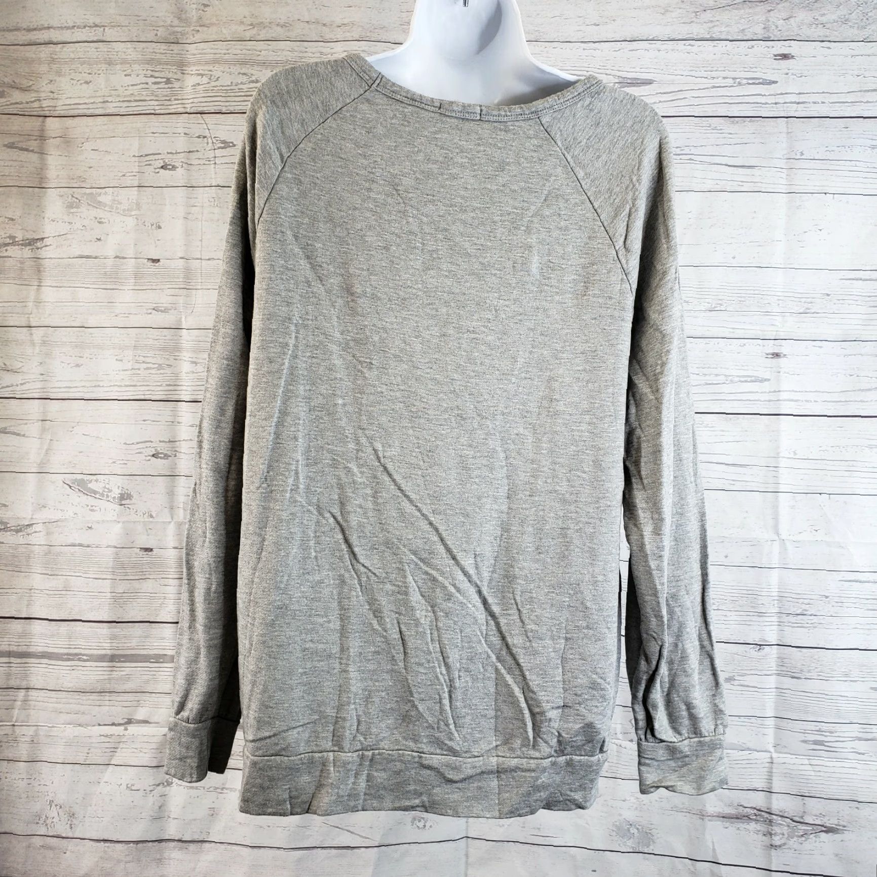 Joie Soft Joie Womens Embellished Top Blouse Long Sleeve Gray Sz L Modal Blend Vintage No Size L / US 10 / IT 46 - 4 Thumbnail