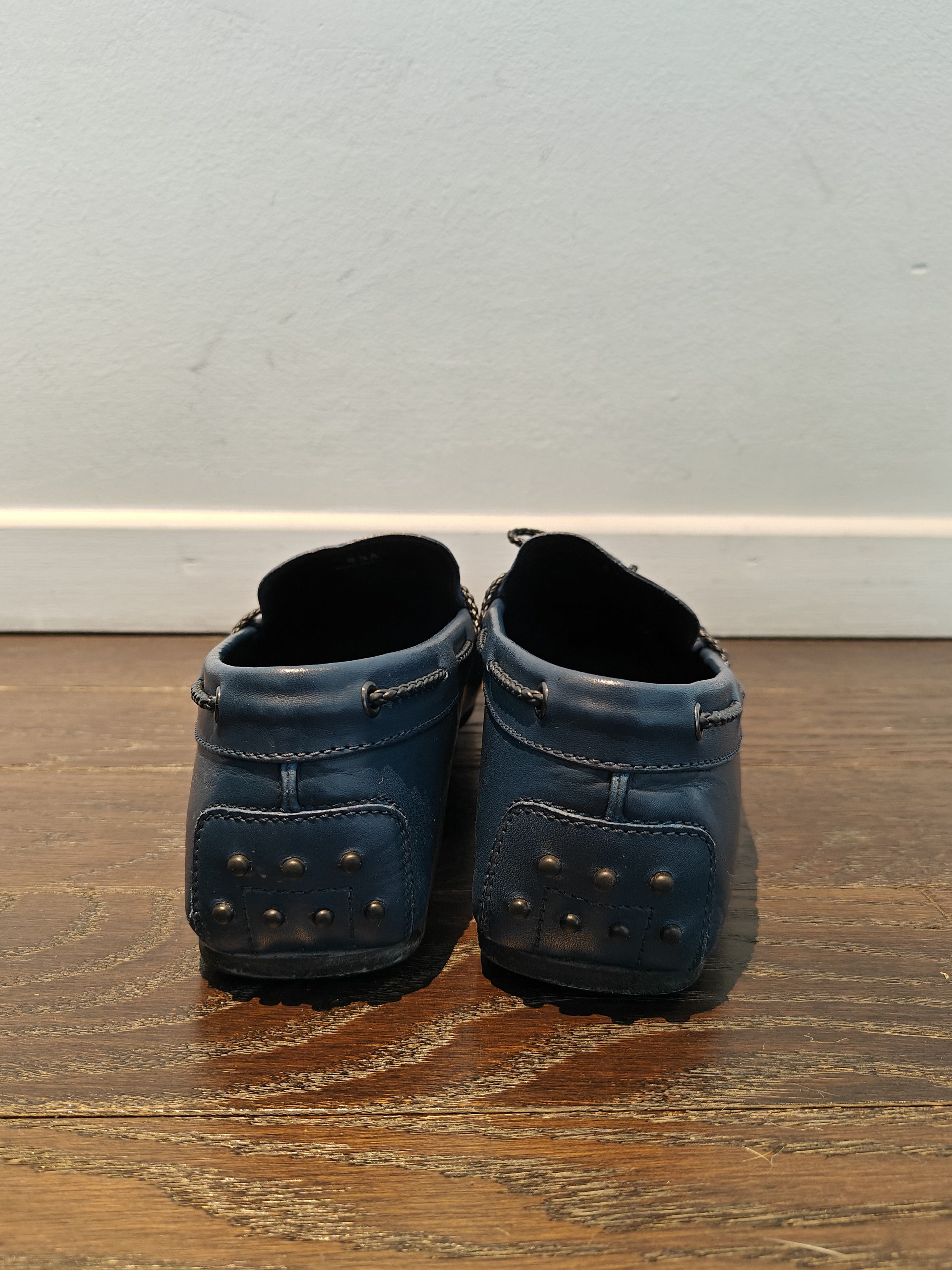 Tod's Tod's Navy Leather Bow Slip On Loafers Gommino Size US 9.5 / EU 42-43 - 4 Thumbnail