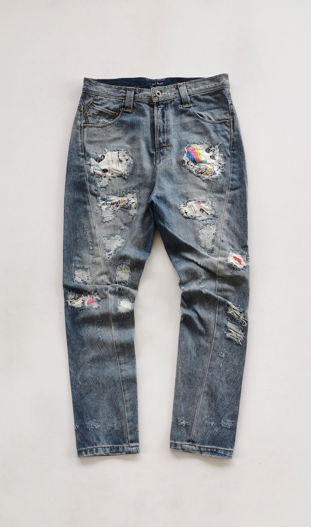 Anime Bit Blue x Scolar Twist Legs Denim Jeans Size US 30 / EU 46 - 3 Thumbnail