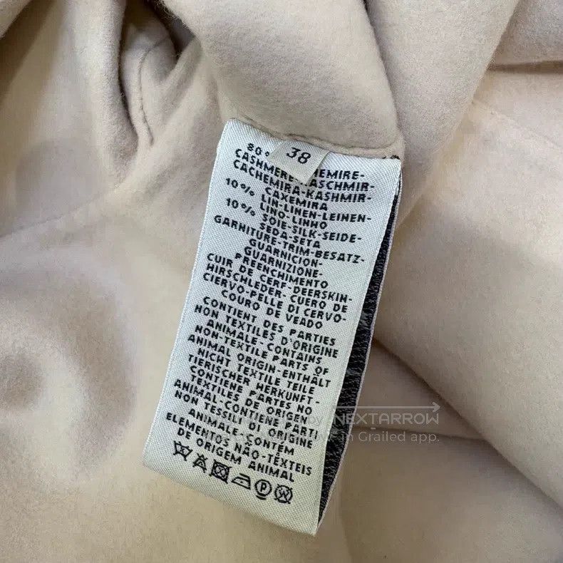 Hermes Hermes Beige Cashmere, Linen, and Silk Notched Lapel Long Size XS / US 0-2 / IT 36-38 - 8 Thumbnail