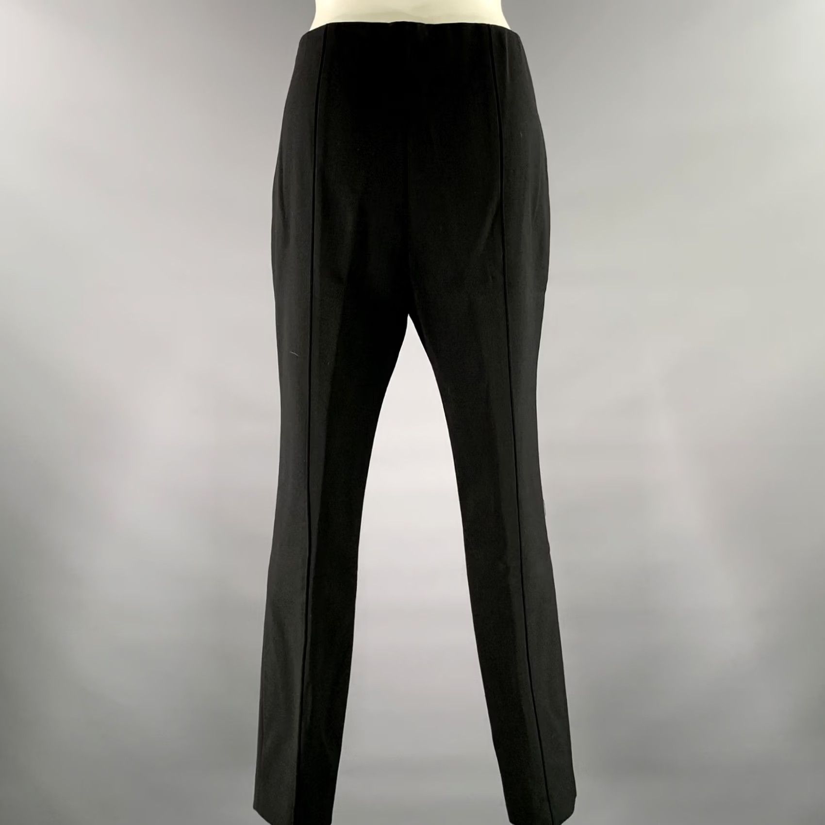 The Row THE ROW Pants Black Wool Elastane Pintuck Side Zipper Size 12 Womens Size 34" / US 12 / IT 48 - 3 Thumbnail