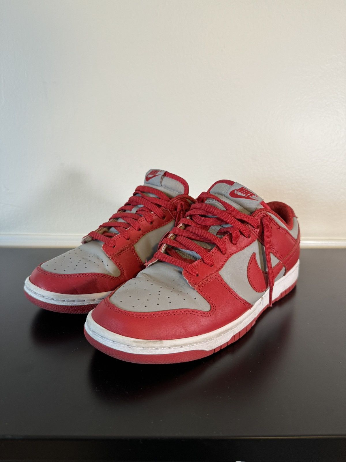 image of Nike Dunk Low Retro Unlv (2021) Shoes in Red, Men's (Size 9.5)