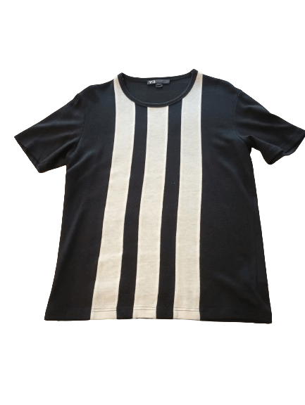 image of Y 3 x Yohji Yamamoto Y-3 Ss 2006 Oversize Stripes T Shirt in Black, Men's (Size Large)