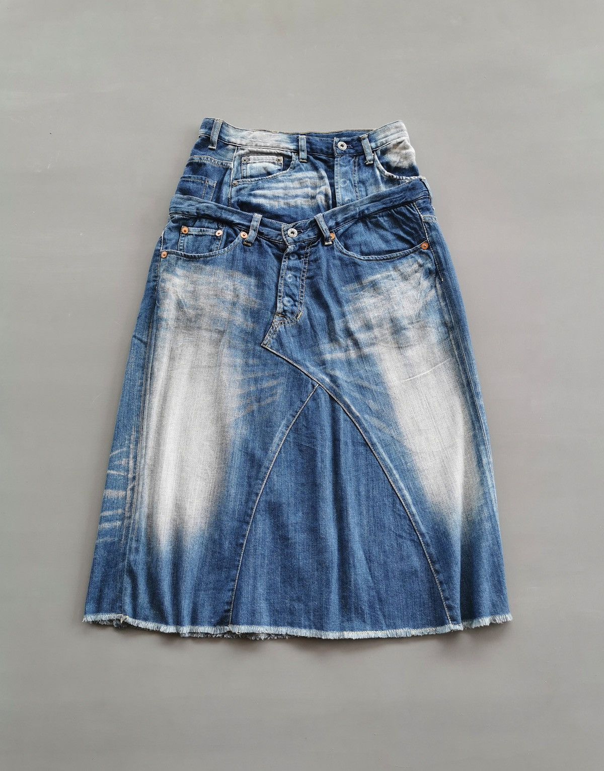 Journal Standard × Schott Asymmetrical Journal Standard Double Waist Midi Skirt Size 28" / US 6 / IT 42 - 4 Thumbnail