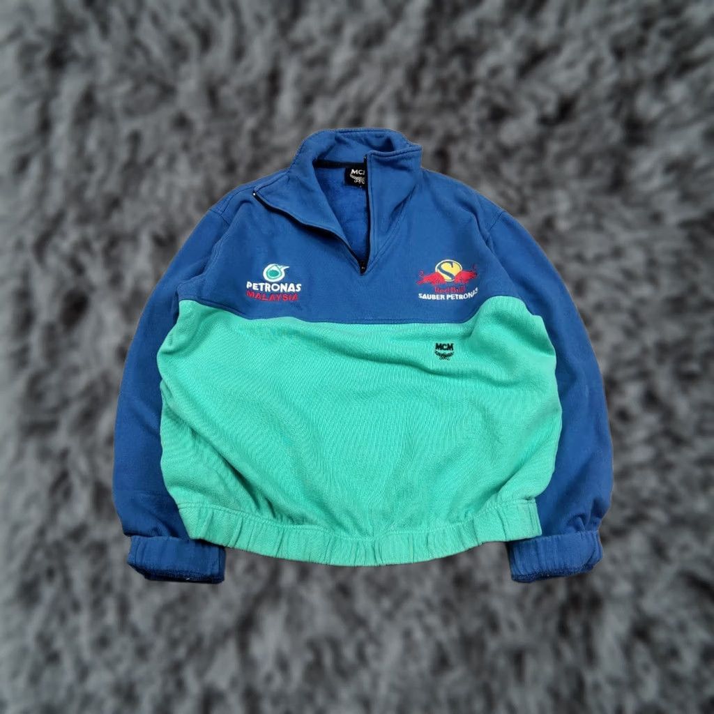 MCM VINTAGE MCM Sweatshirt 80s #1/4 Zip Long Sleeve Zip Mock Neck Blue Mens Size M Sweatshirt 80s Logo Vintage Pattern: Solid Size US M / EU 48-50 / 2 - 1 Thumbnail