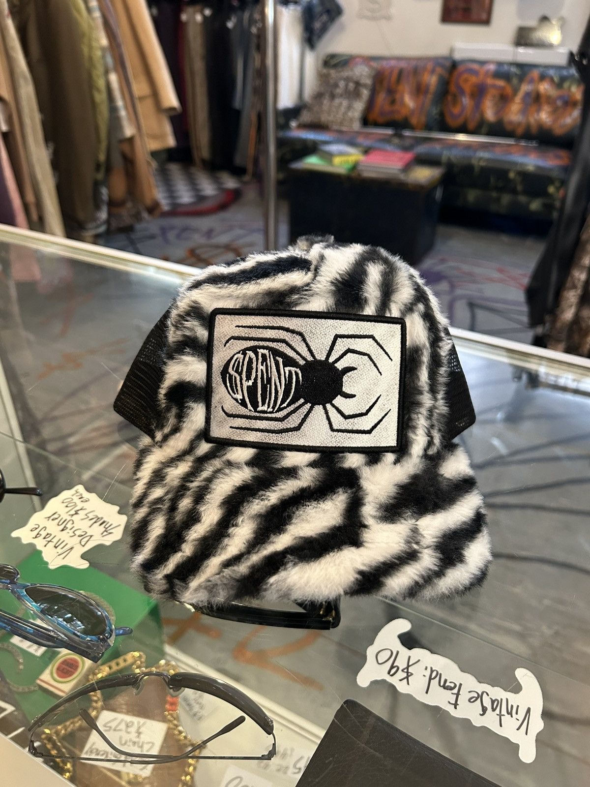 Other Fuzzy Zebra Print Trucker hat Size ONE SIZE - 1 Thumbnail