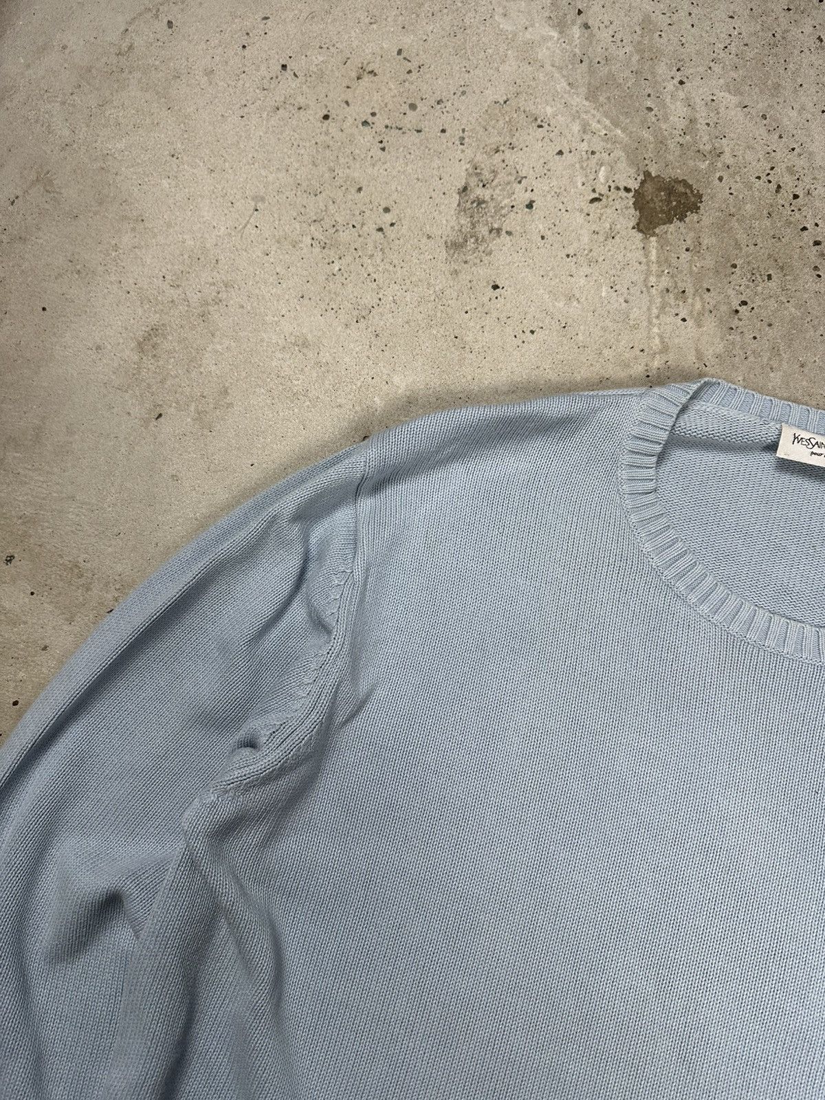 Yves Saint Laurent Vintage 90s Yves Saint Laurent Baby Blue Sweater Jumper Knit Size US XL / EU 56 / 4 - 8 Thumbnail