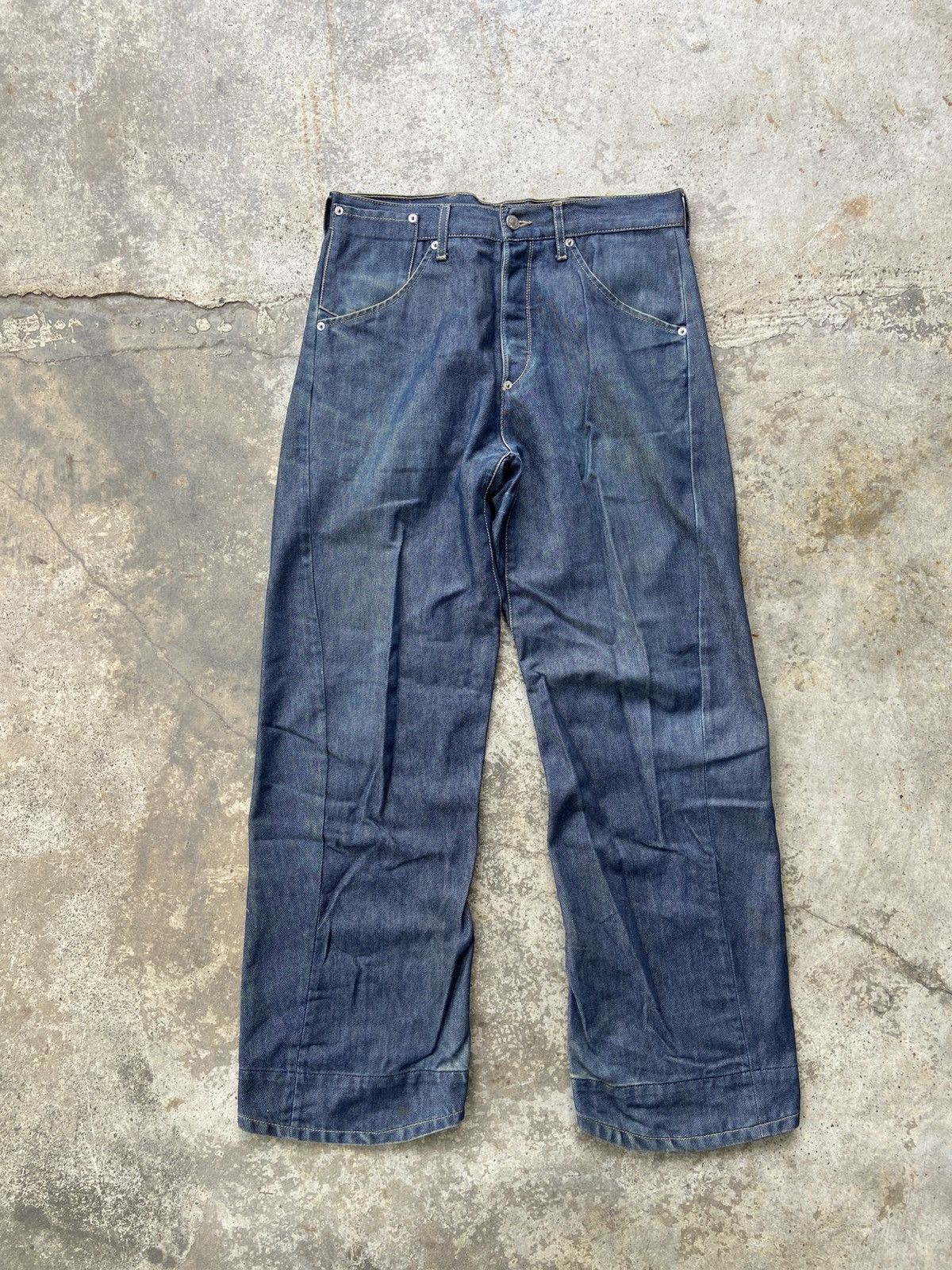 Engineered Garments × Levi's Vintage Y2K Levis Engineered Buckle T Back Baggy Denim Pants Size US 32 / EU 48 - 2 Thumbnail