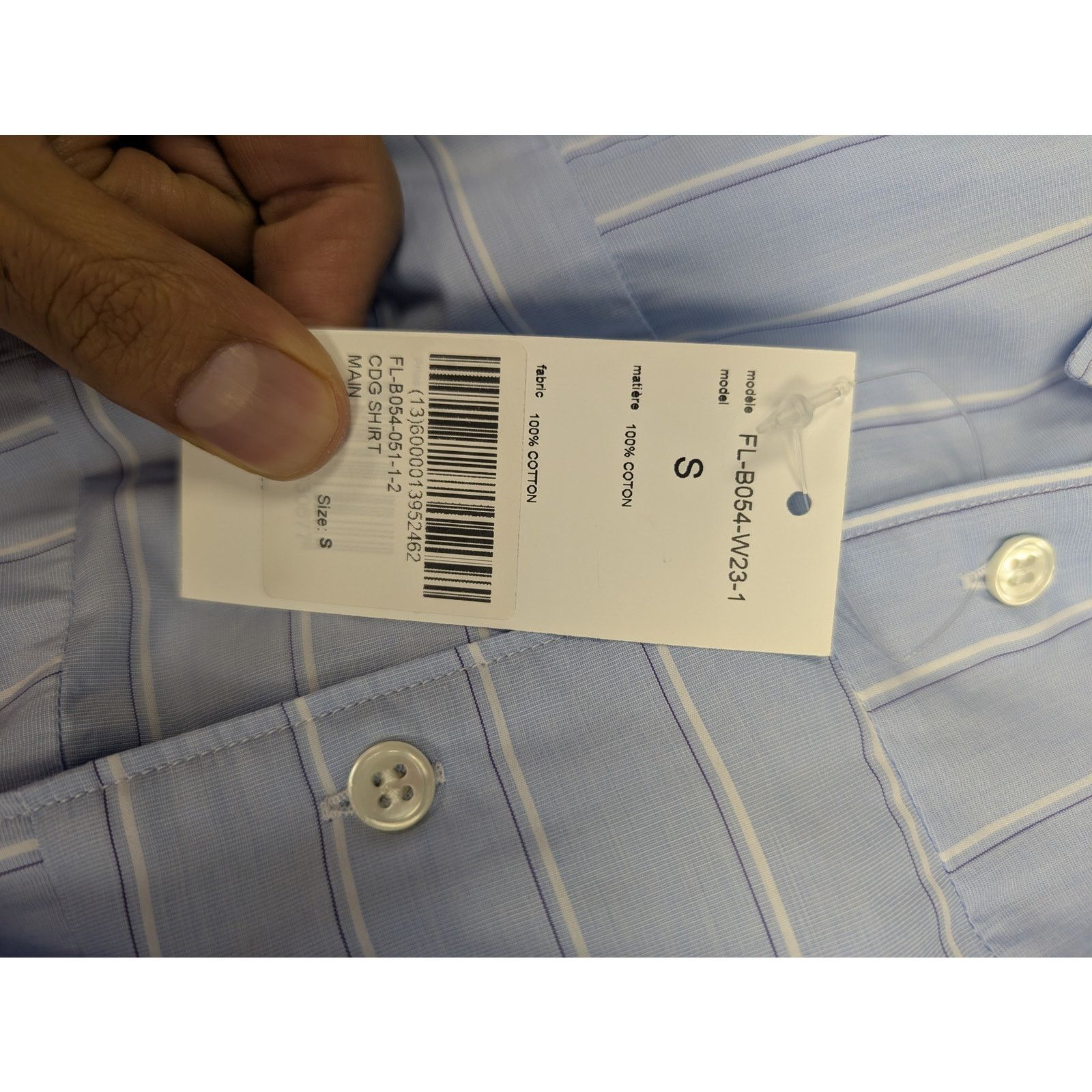 Comme des Garcons o1rshd1 Blue Cutout Patchwork Button Up Shirt in Light Blue Size US S / EU 44-46 / 1 - 15 Thumbnail