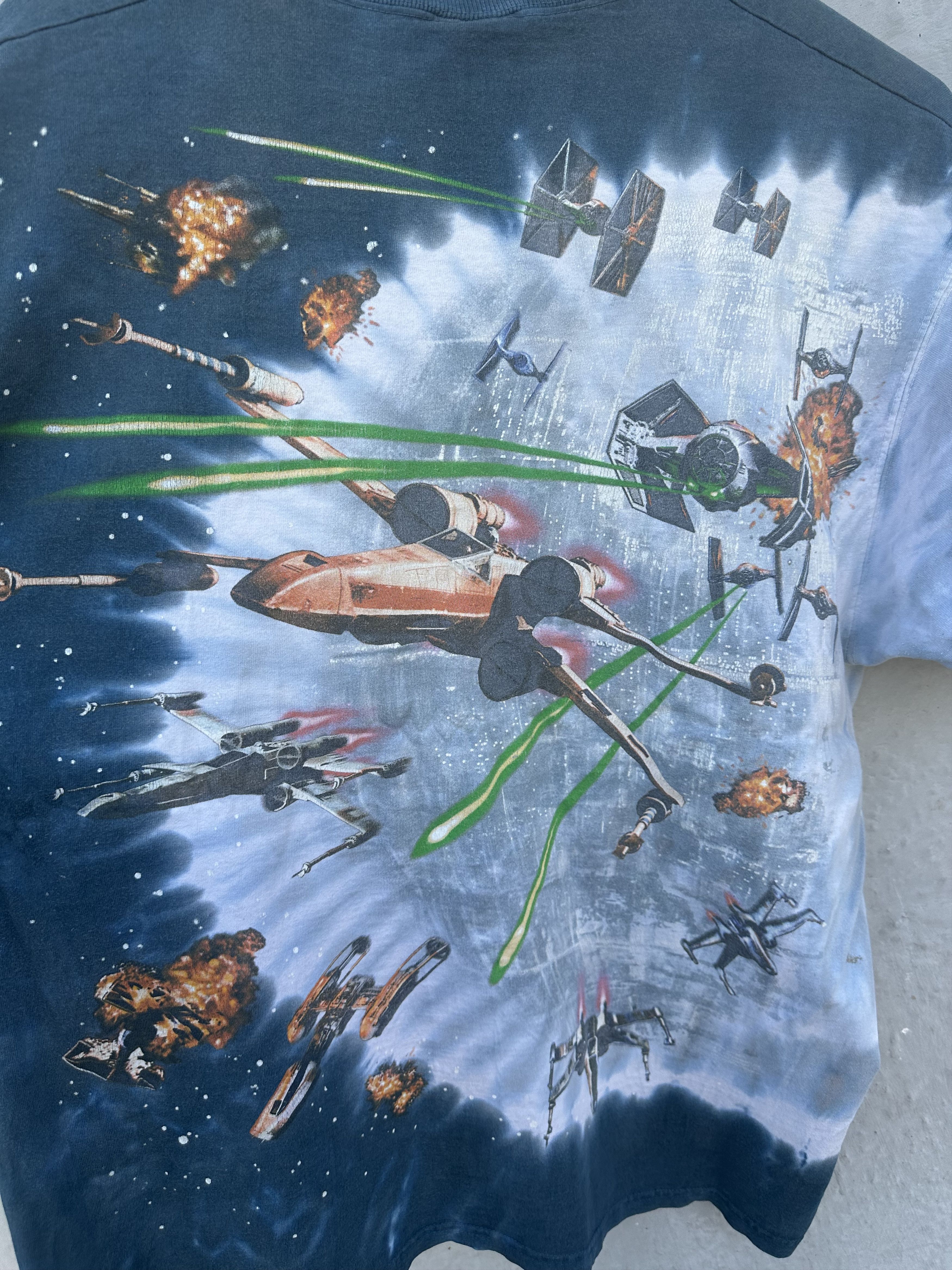 Star Wars 🔥 Vintage 1997 Liquid Blue Star Wars All Over Print Tee Size US L / EU 52-54 / 3 - 9 Thumbnail