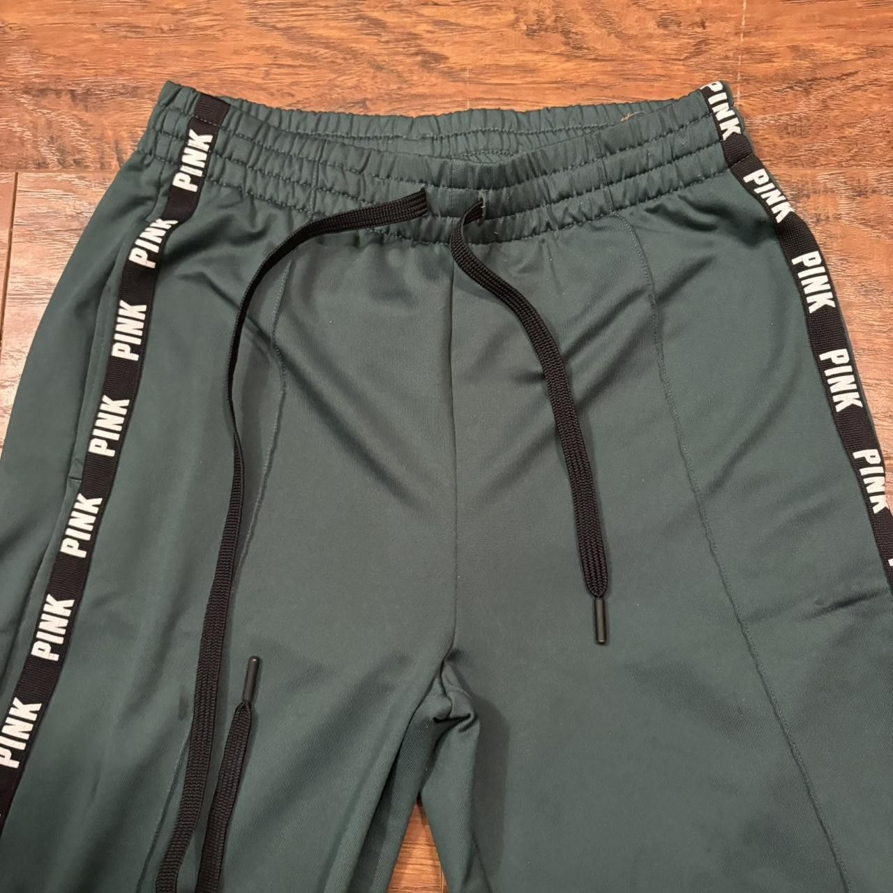 Pink Crazy Vintage Y2K/2000s Pink by Victoria Secret Green Sweatpants with Leg zipper Openings! Size US 26 / EU 42 - 2 Thumbnail