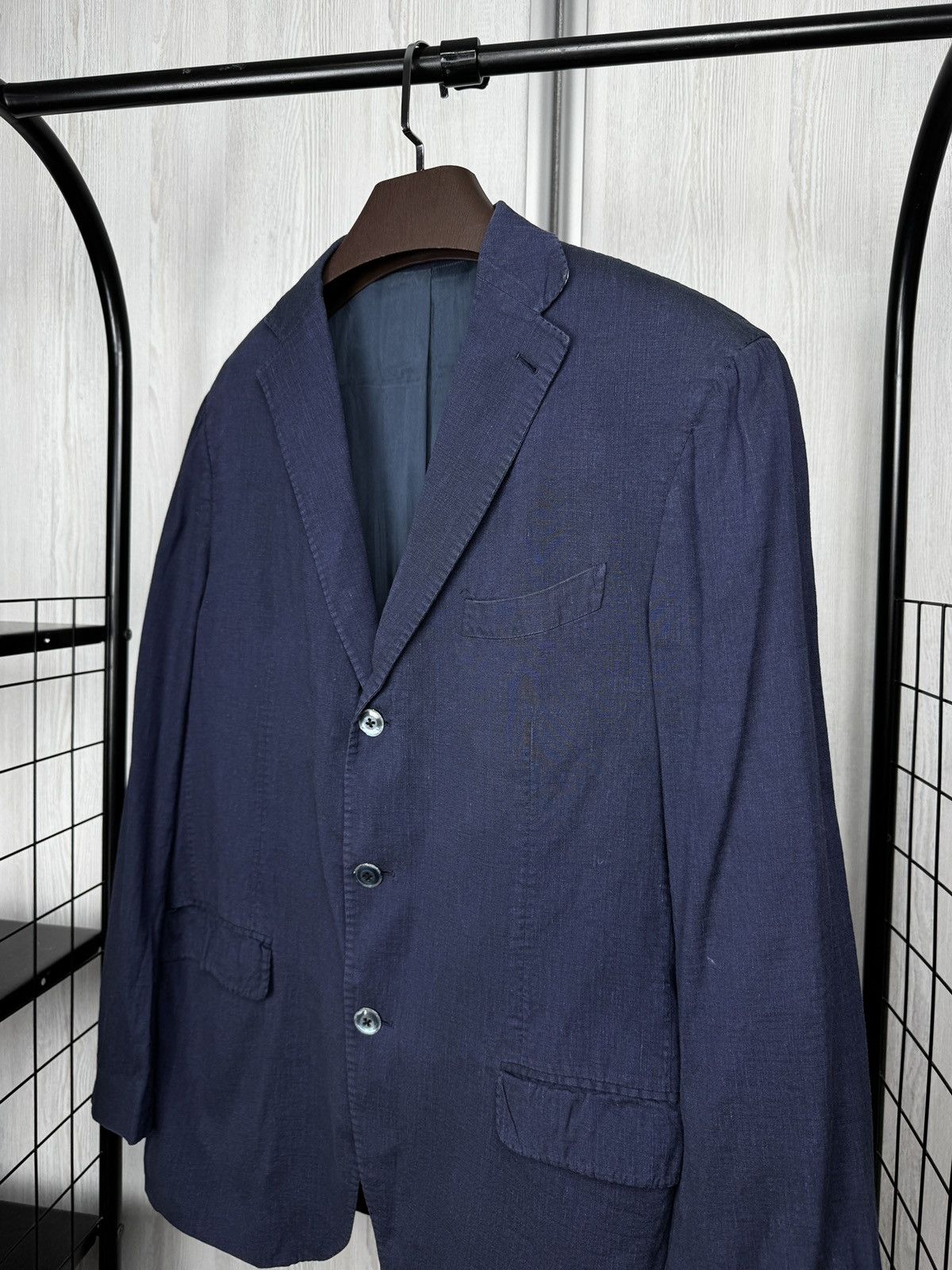 Cantarelli Cantarelli linen cot absolute light navy blue jacket blazer Size 42R - 4 Thumbnail