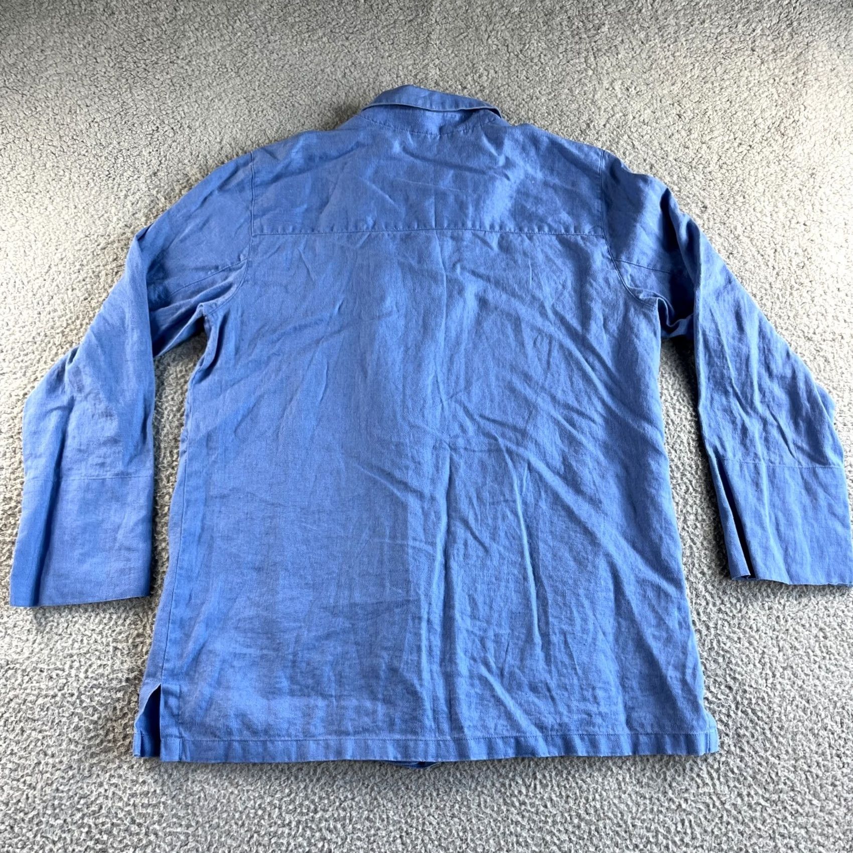 Ralph Lauren Lauren Ralph Lauren Shirt Womens L Blue Jacket Large Linen Shacket Casual Comfort Size L / US 10 / IT 46 - 2 Thumbnail