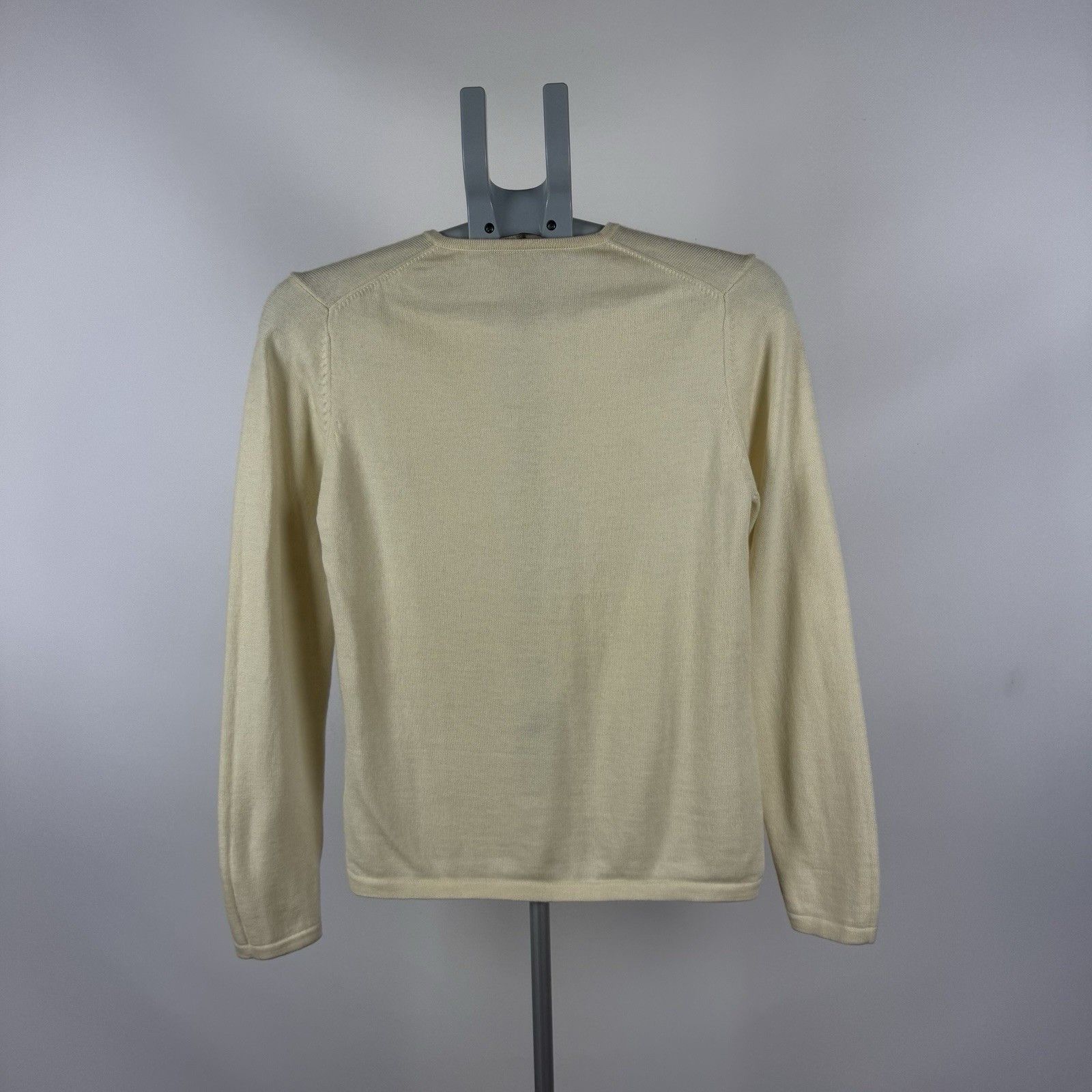 Bally Bally Woman V-neck Vintage Sweater Beige Merino Wool Size L / US 10 / IT 46 - 5 Thumbnail