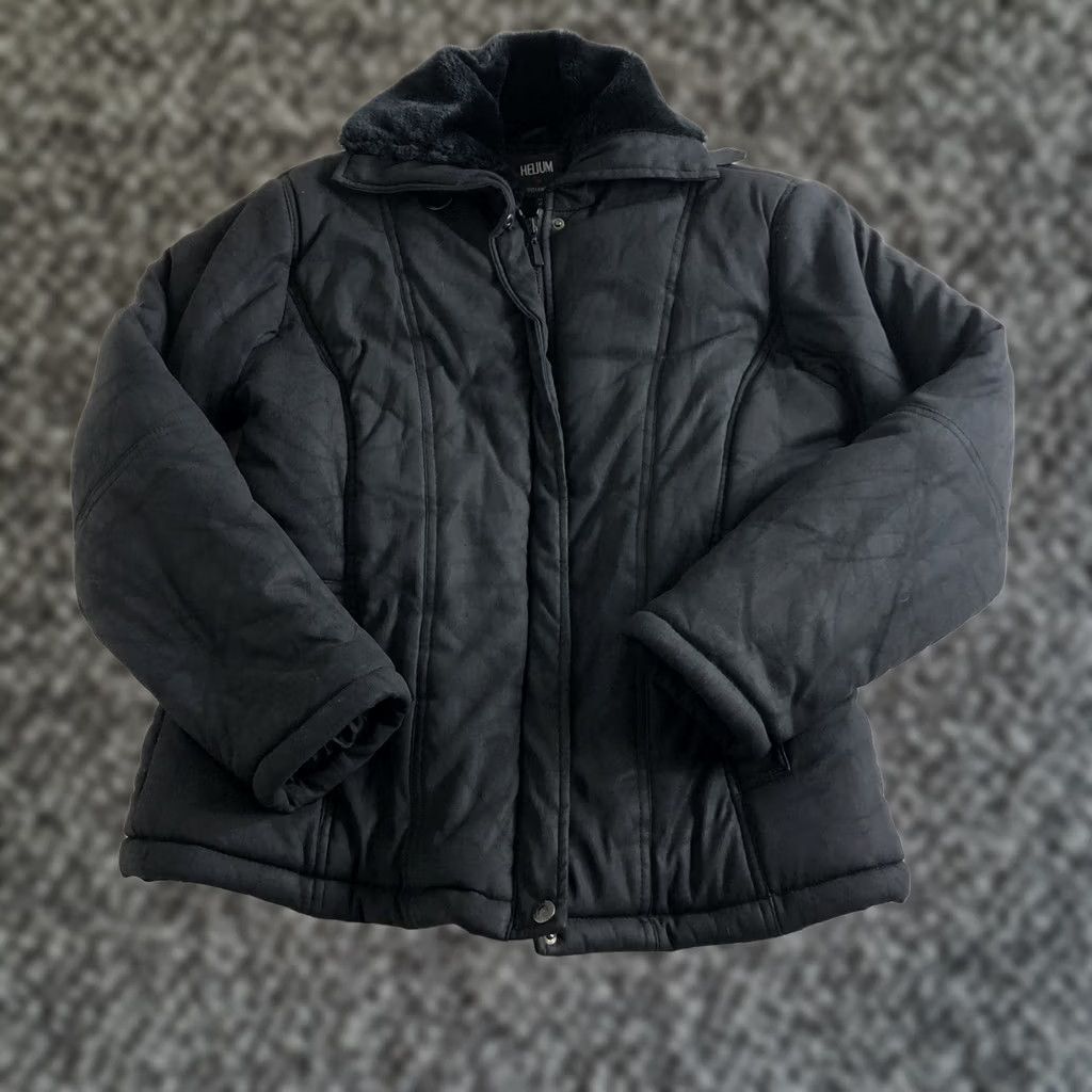 Vintage VINTAGE Helium Outerwear Womens Coat Fur Fleece Lined Coat Jacket Black Medium Size M / US 6-8 / IT 42-44 - 1 Thumbnail