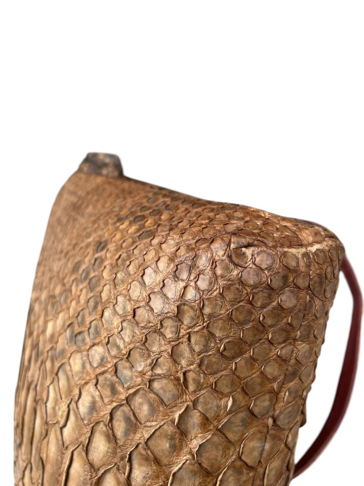 Leather Vintage Unknown Japan Brand Patina Python Skin Leather Bag Size ONE SIZE - 17 Thumbnail