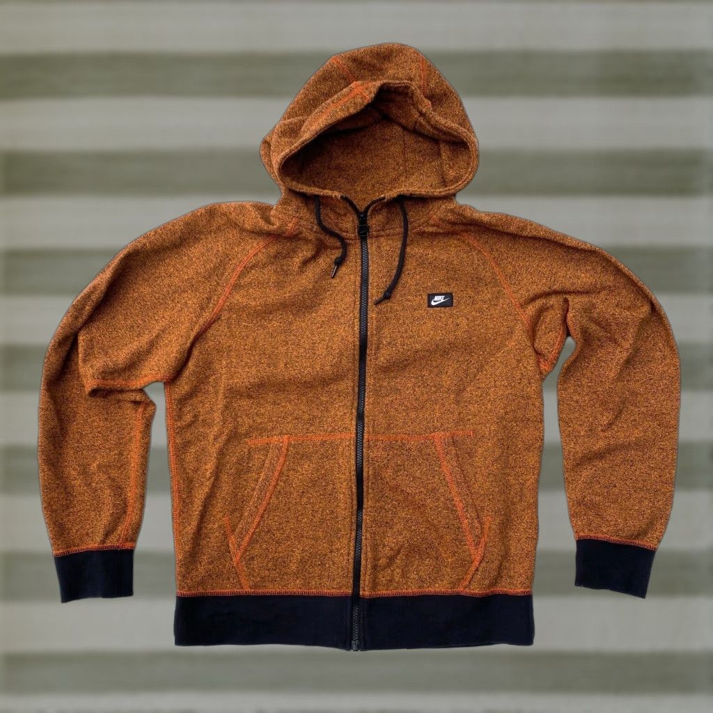 Nike VINTAGE Nike Hoodie Full Zip Mens Regular Size M Orange Logo 90s Style Size US M / EU 48-50 / 2 - 1 Thumbnail