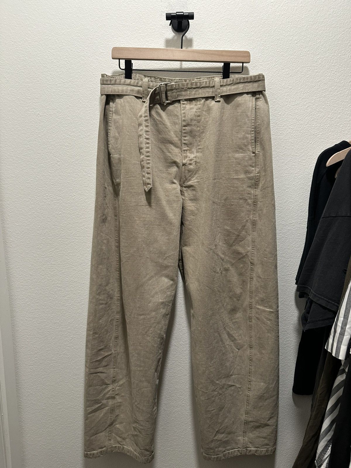 Lemaire — Belted Twisted Wide Leg Trouser