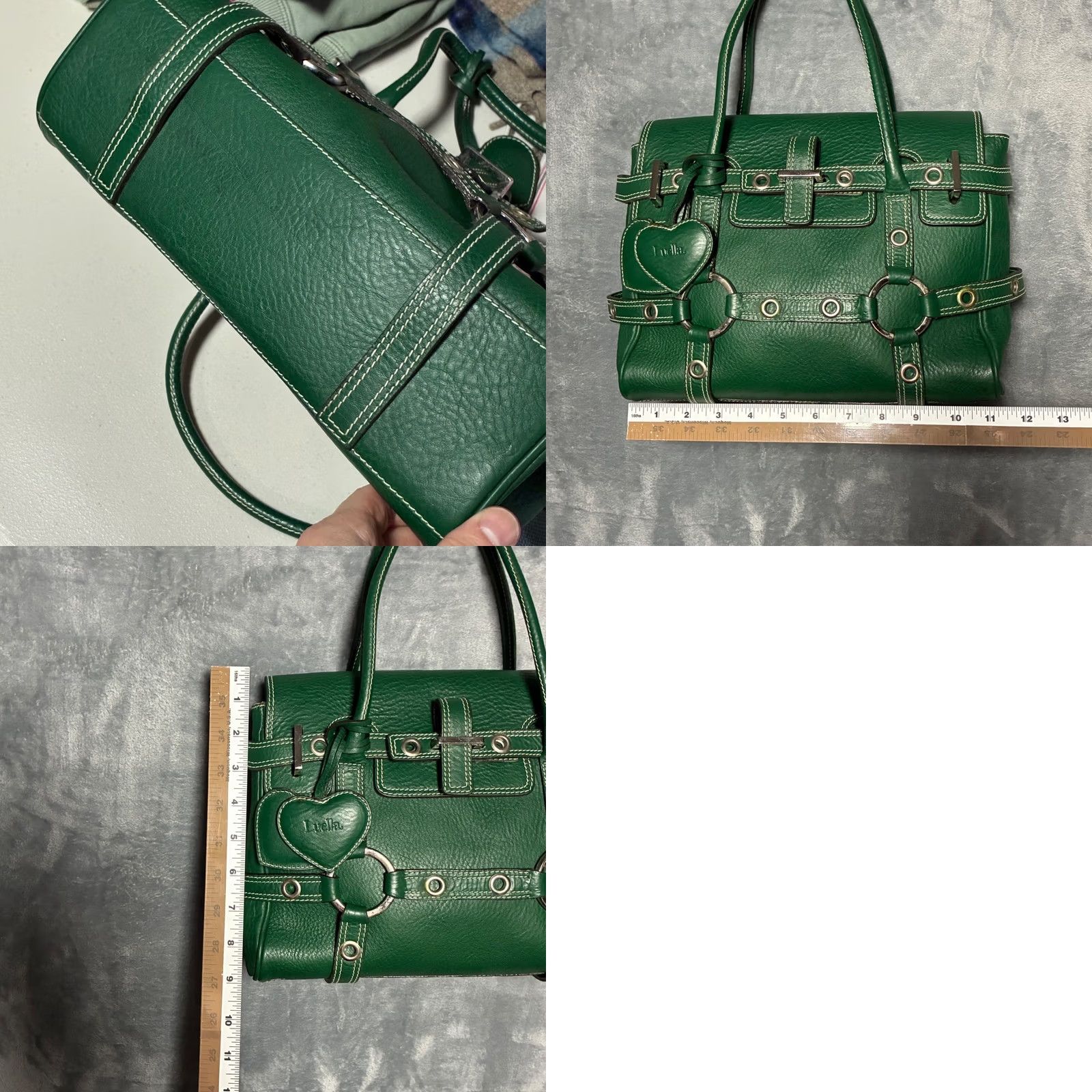Vintage VINTAGE Luella Satchel Handbag Giselle Grommet Green Bag Size ONE SIZE - 10 Thumbnail