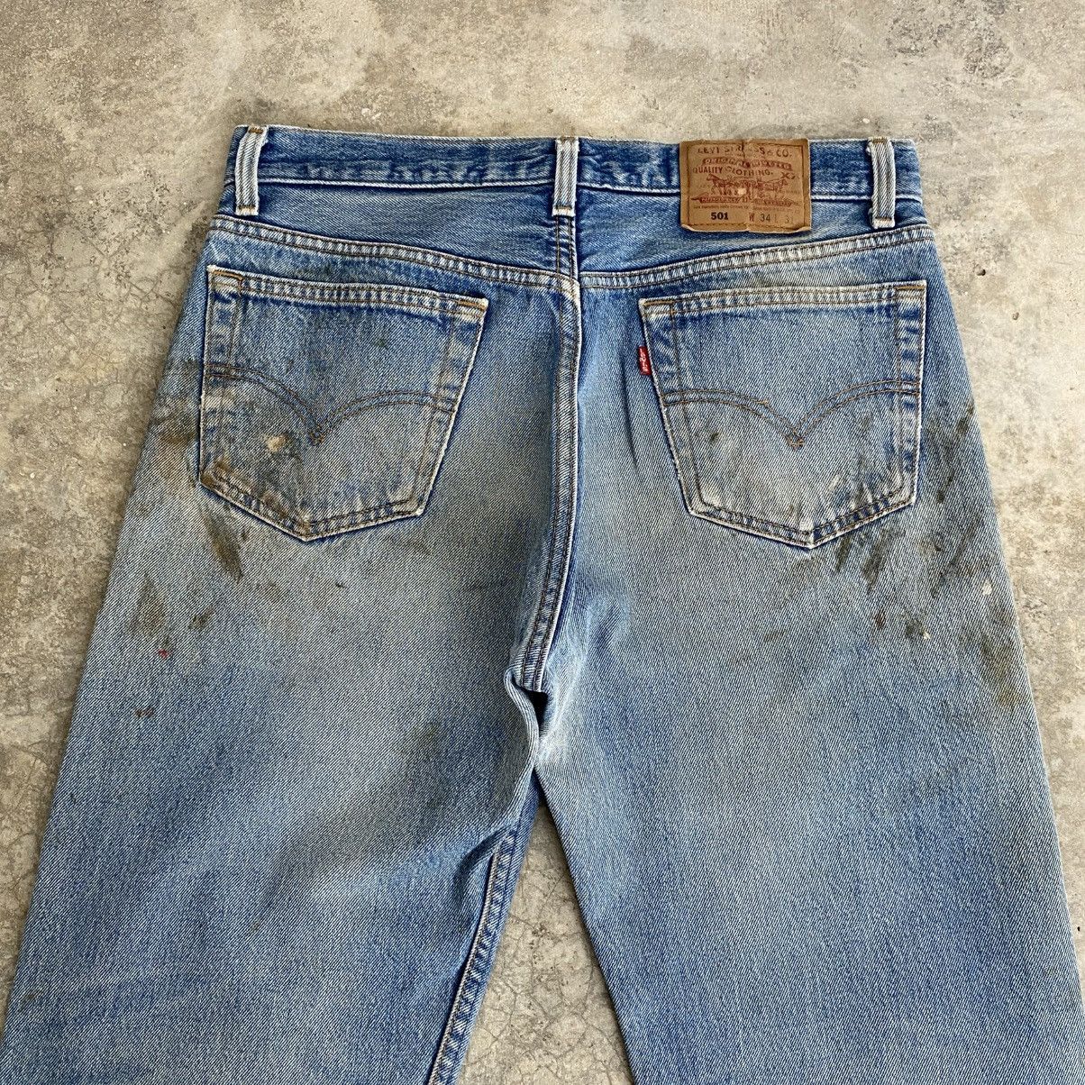 Levi's Vintage 90’s Levis 501 Faded Blue Distressed Painter Jeans Size US 33 - 7 Thumbnail