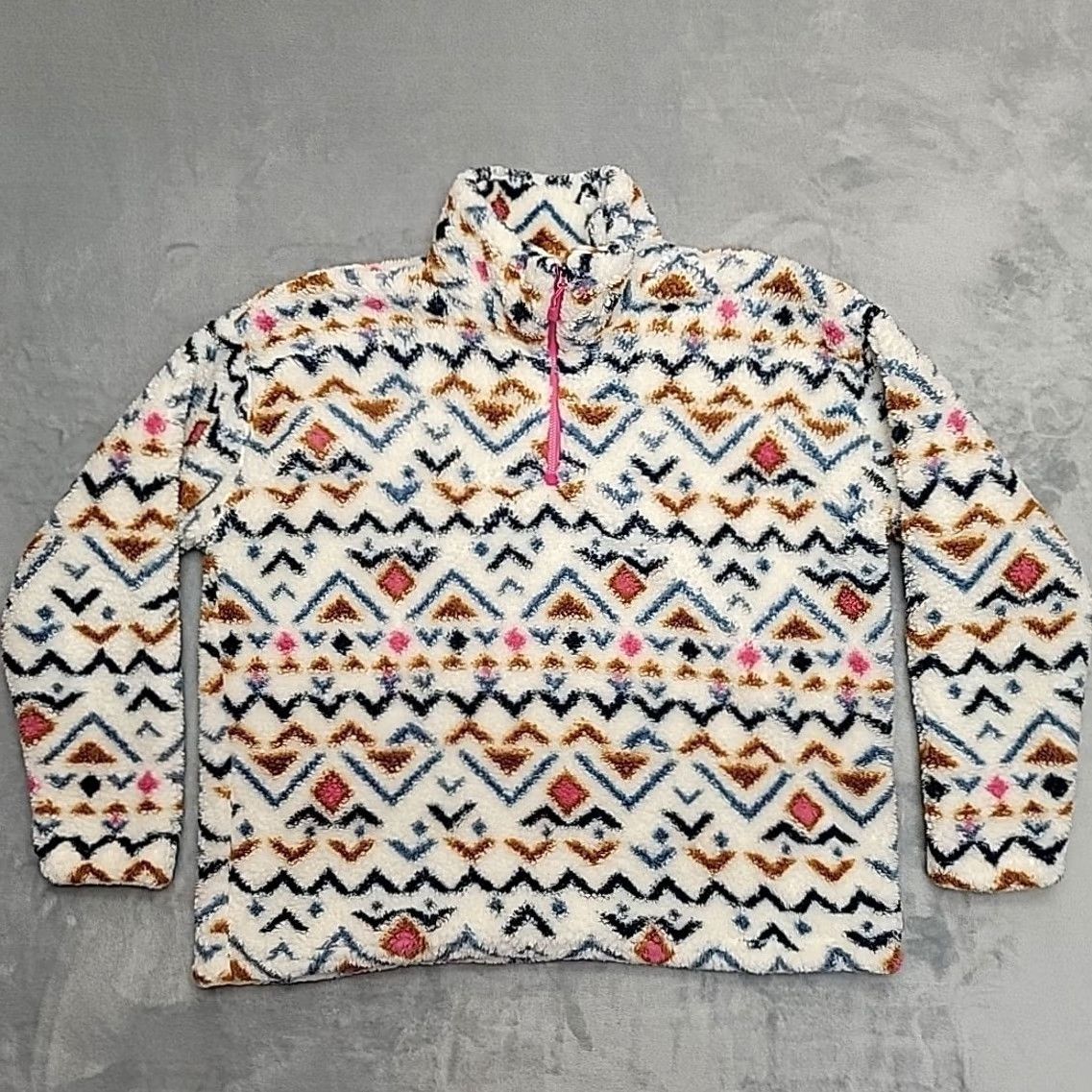 Eddie Bauer Eddie Bauer Jacket Womens XL Deep Pile Aztec Geometric 1/4 Zip Fleece Outdoors Size XL / US 12-14 / IT 48-50 - 2 Thumbnail
