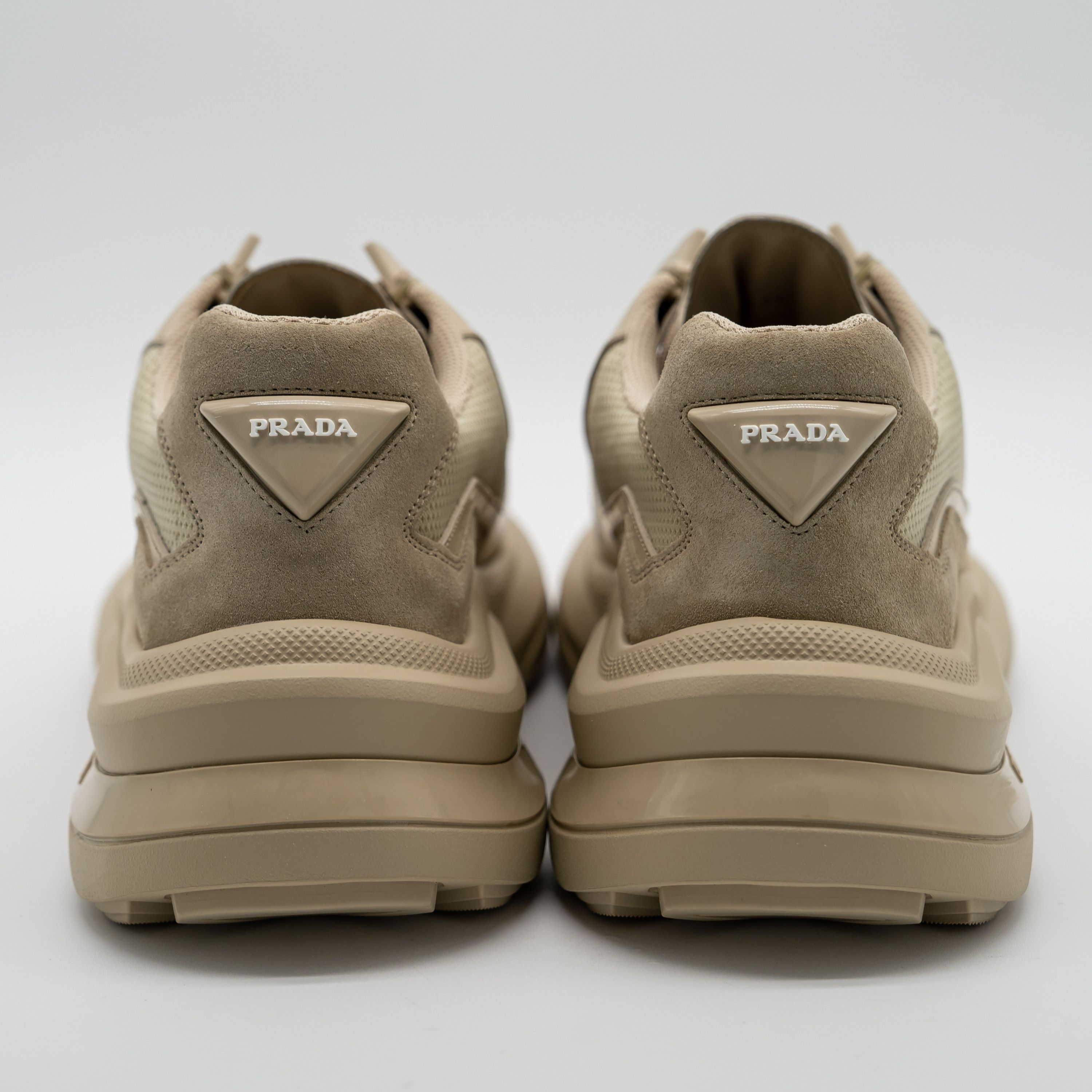 Prada 9uk 10 US Prada Systeme Leather Sneakers Beige Desert Tan Size US 10 / EU 43 - 5 Thumbnail