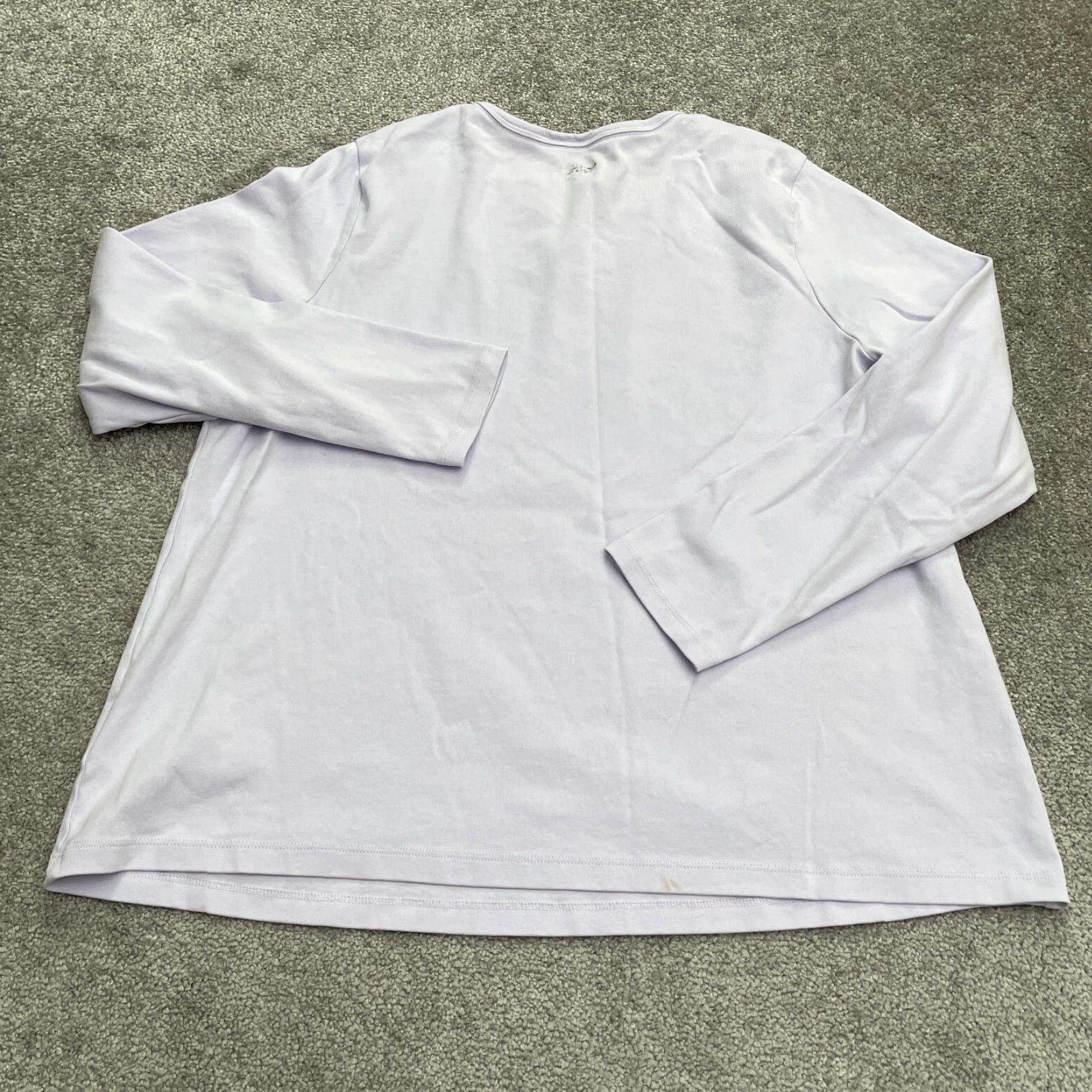 Lands' End Lands' End Basic T-Shirt Womens 2XL Purple Long Sleeve Cotton Crew Neck Casual Size XXL / US 16-18 / IT 52-54 - 2 Thumbnail