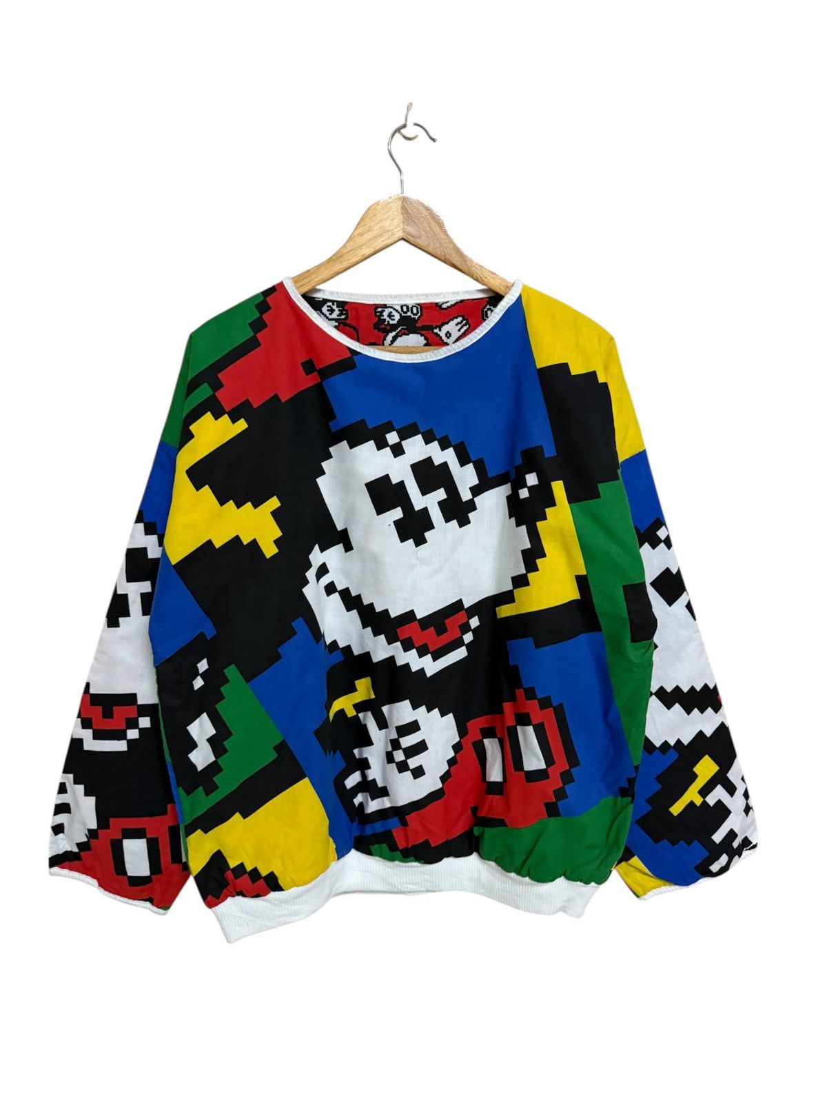Mickey Mouse Vintage 90s Mickey Mouse Alloverprint Riversible Sweatshirt Size US XL / EU 56 / 4 - 1 Thumbnail
