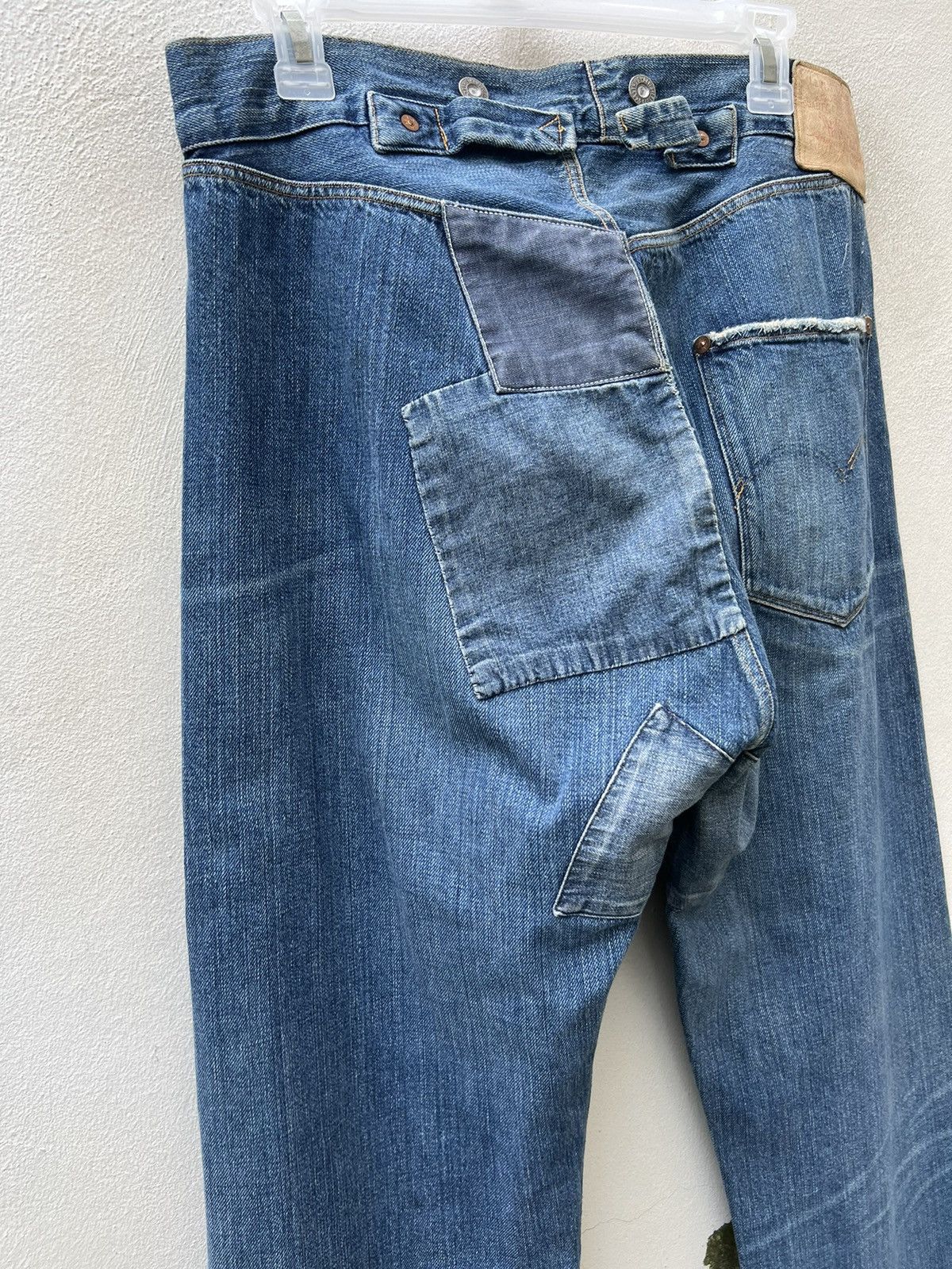 Levi's 90s Levi's LVC #555 Distressed Patchwork Selvedge Denim Size US 32 / EU 48 - 16 Thumbnail