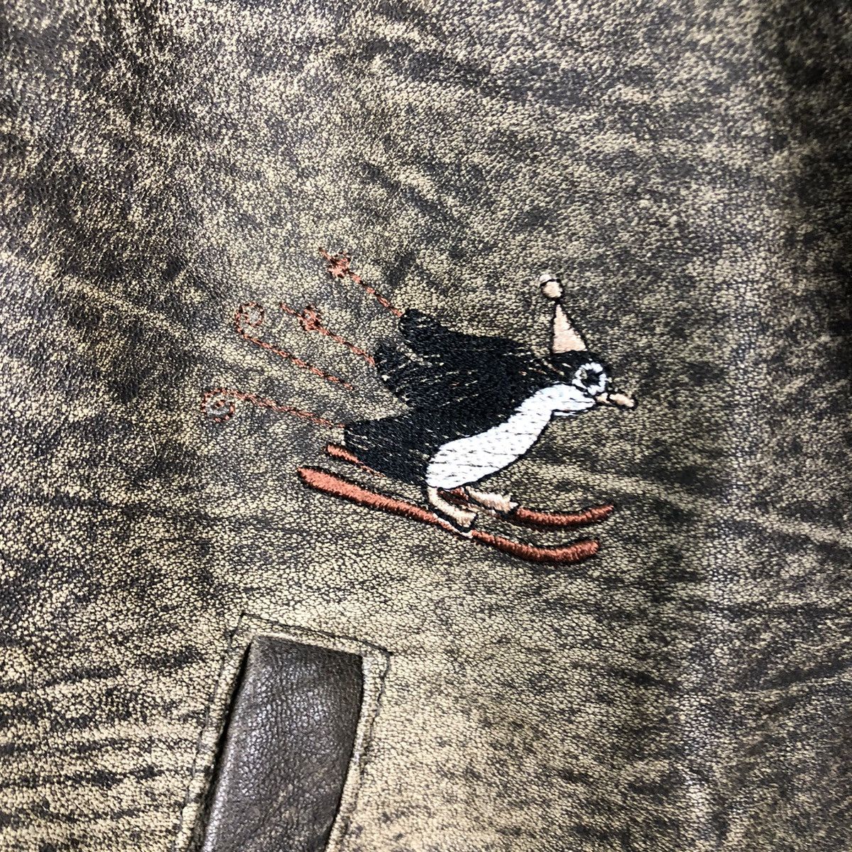Japanese Brand × Vintage Vintage Biker Leather Jacket Embroidered Design IsseyMiyake Size US M / EU 48-50 / 2 - 20 Thumbnail