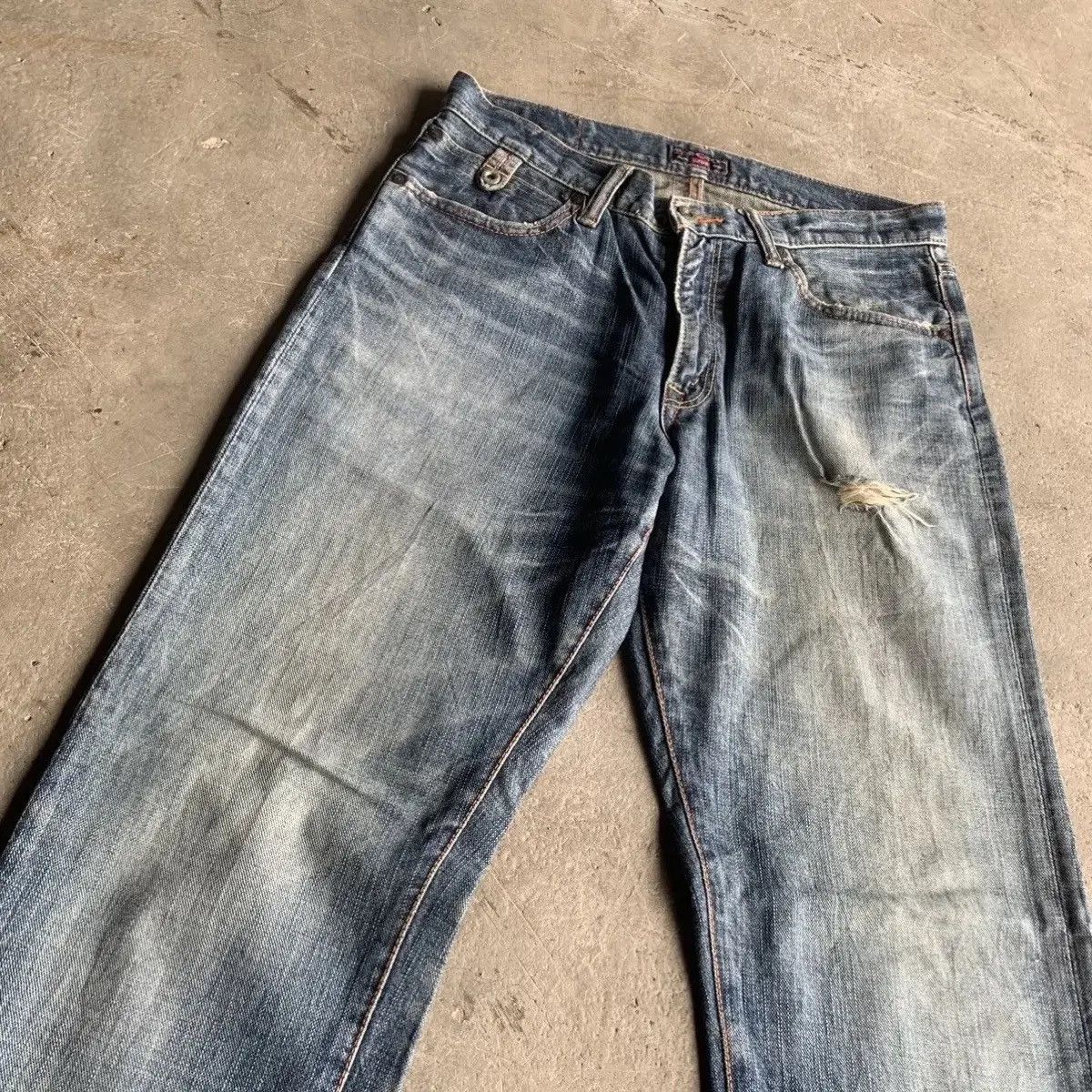 Japanese Brand GL HEARTS W31 L32 Distressed Denim Blue Wash Jeans Pants Size US 31 - 5 Thumbnail