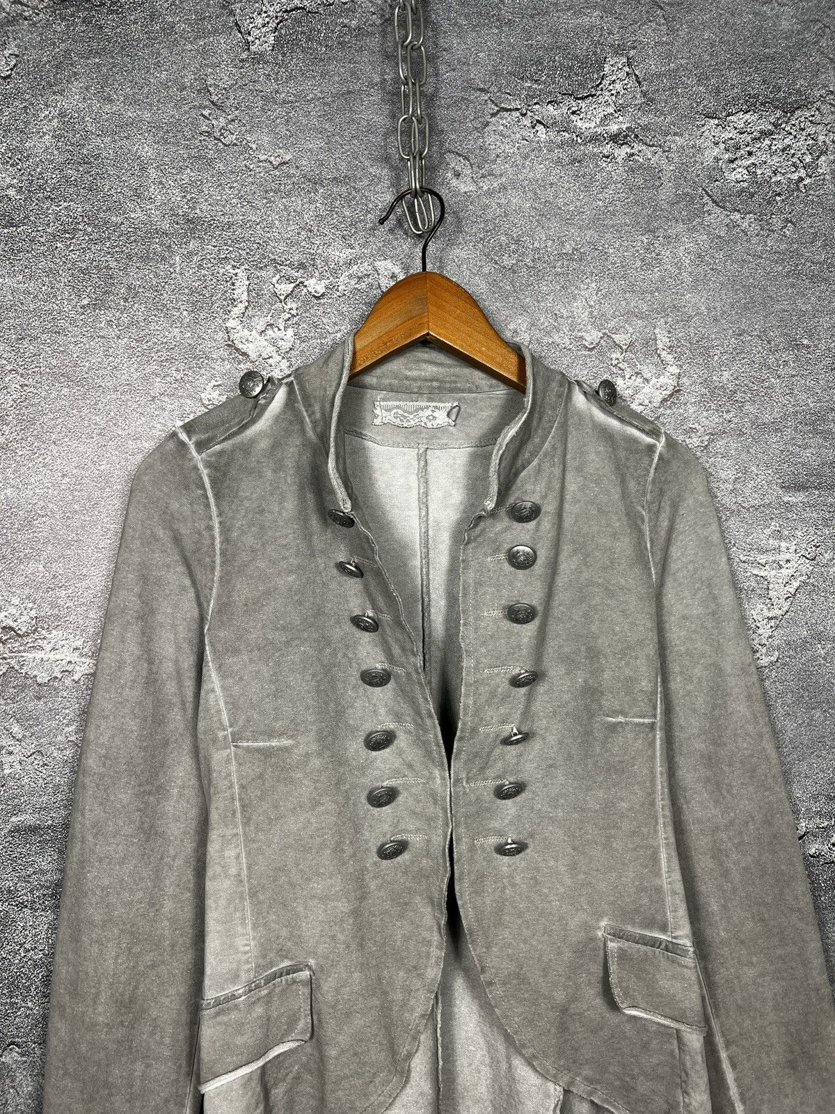 Hysteric Glamour 00s Military Napoleon Washed Jacket Gothic Balmain Style Size M / US 6-8 / IT 42-44 - 2 Thumbnail