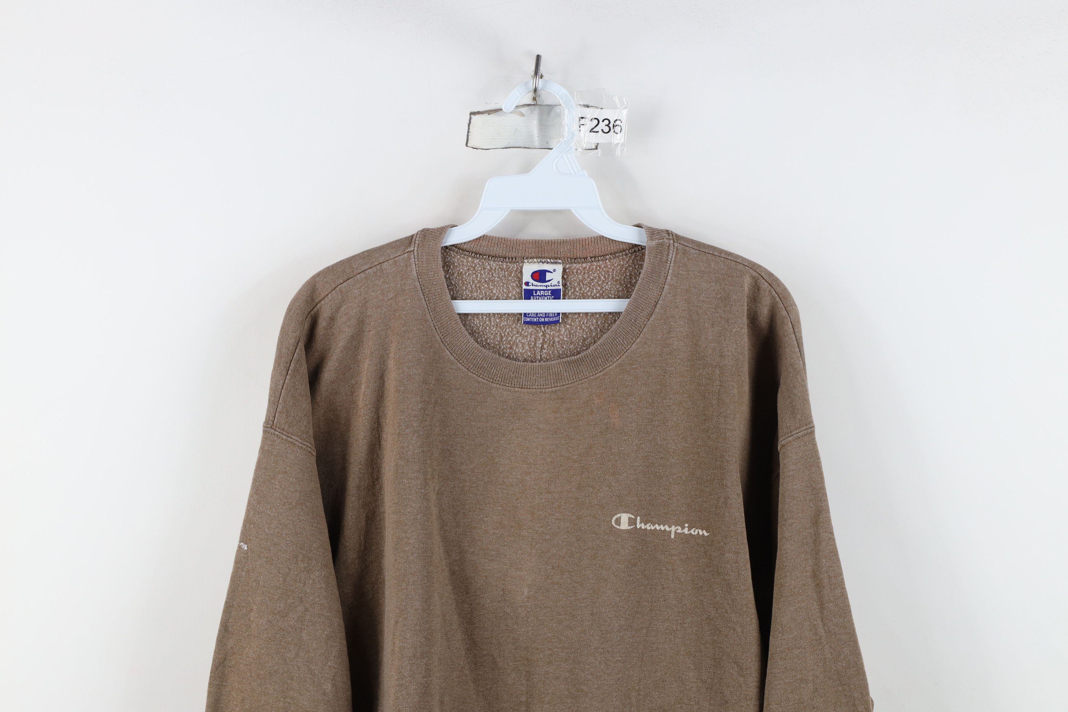 Champion Vintage 90s Champion Spell Out Crewneck Sweatshirt Brown Size US L / EU 52-54 / 3 - 2 Thumbnail