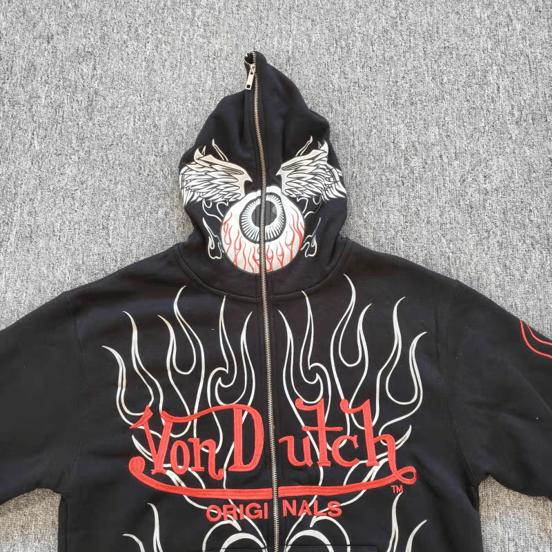 Von Dutch Von Dutch Originals Spellout Logo grunge flame zipupHoodie Size US L / EU 52-54 / 3 - 2 Thumbnail