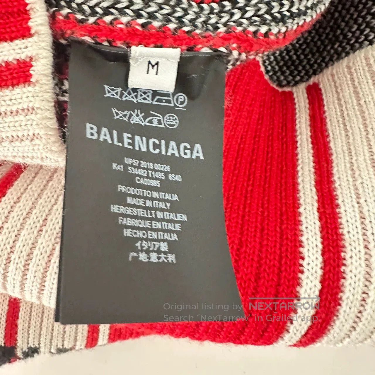Balenciaga balenciaga red striped knit jersey sweater. Size US M / EU 48-50 / 2 - 3 Thumbnail