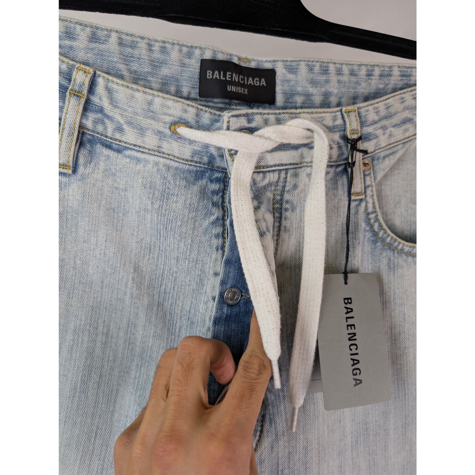 Balenciaga o1rshd1 Oversized Baggy Denim Pants in Bleached Ring Size US 32 / EU 48 - 7 Thumbnail