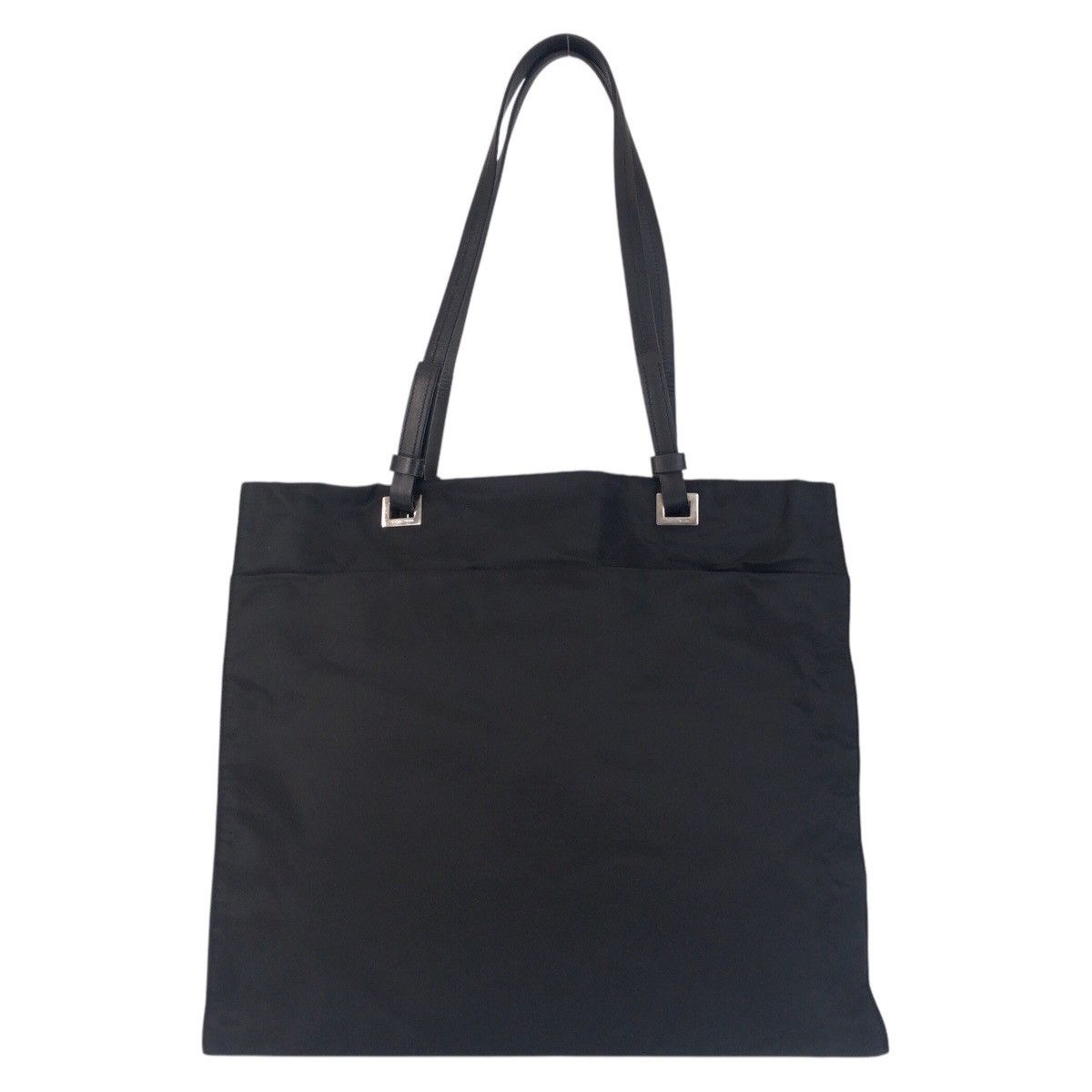 Prada Prada Tessuto Triangle Logo Plate 2Way Tote/shoulder Bag Leather Shoulder Bag in Black, Women's