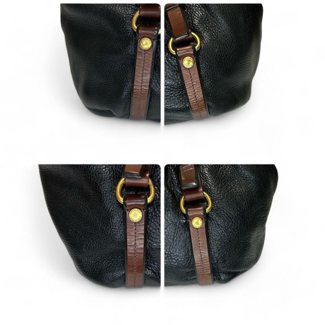 Prada Prada - Black Leather Brown Handbag Shoulder Bag Size ONE SIZE - 6 Thumbnail