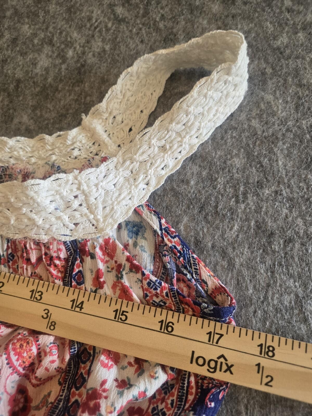 Other Wild Moss Floral Patchwork Peplum Top Crochet Lace Trim Sz L Size L / US 10 / IT 46 - 6 Thumbnail