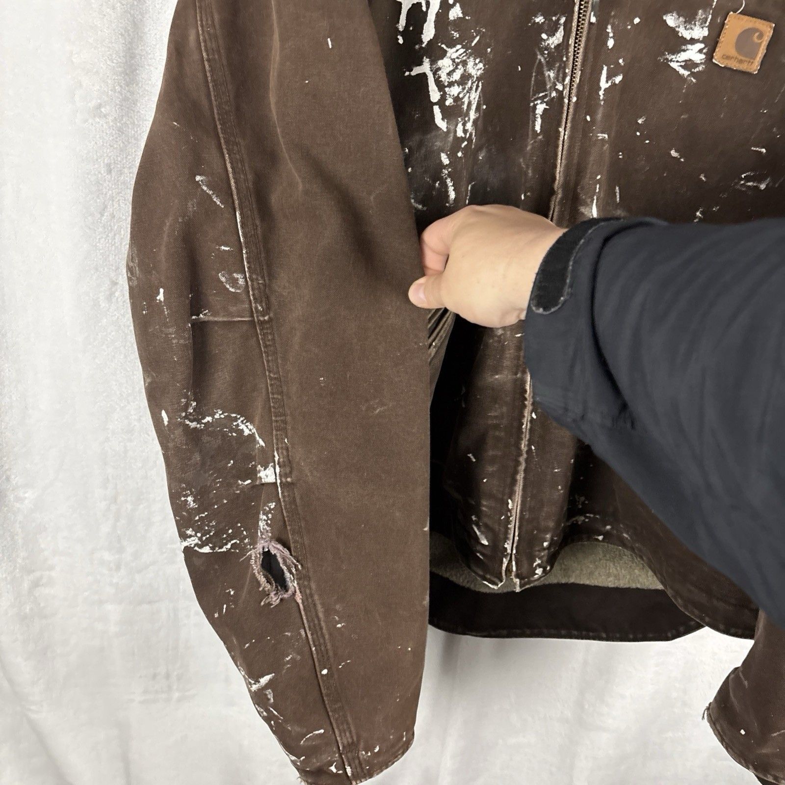 Carhartt Carhartt J141 DKB Brown Sherpa Lined Jacket Coat Size US XL / EU 56 / 4 - 3 Thumbnail