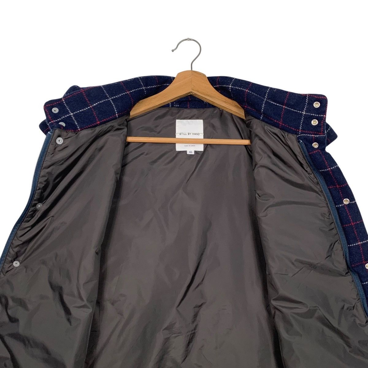 STILL BY HAND STILL BY HAND Checked Puffer Hooded Vest #2796-C126 Size US S / EU 44-46 / 1 - 12 Thumbnail