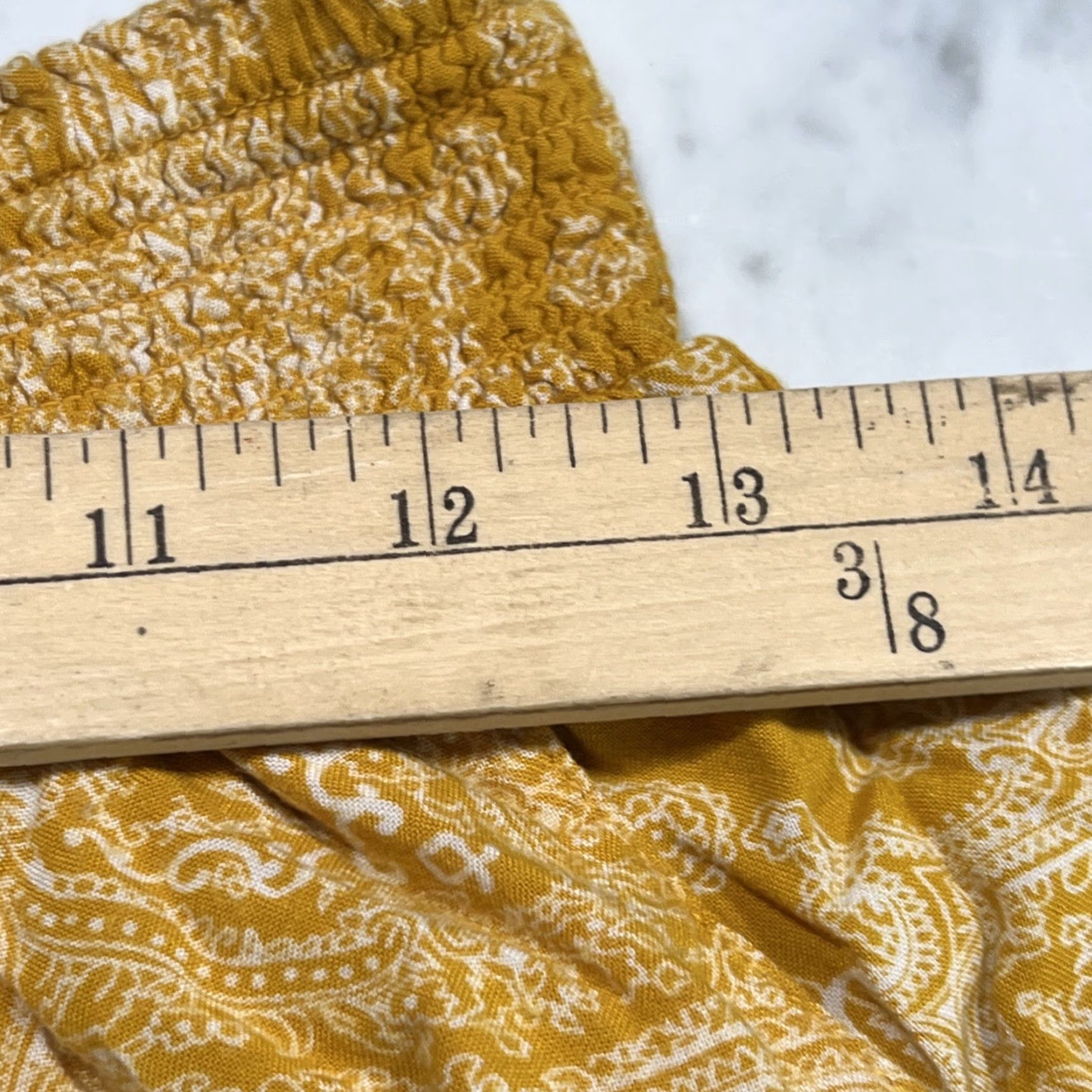 Vintage Women’s Shorts M Elastic Waist Drawstring Paisley Bandana Print Yellow 26” W Size 32" / US 10 / IT 46 - 6 Thumbnail