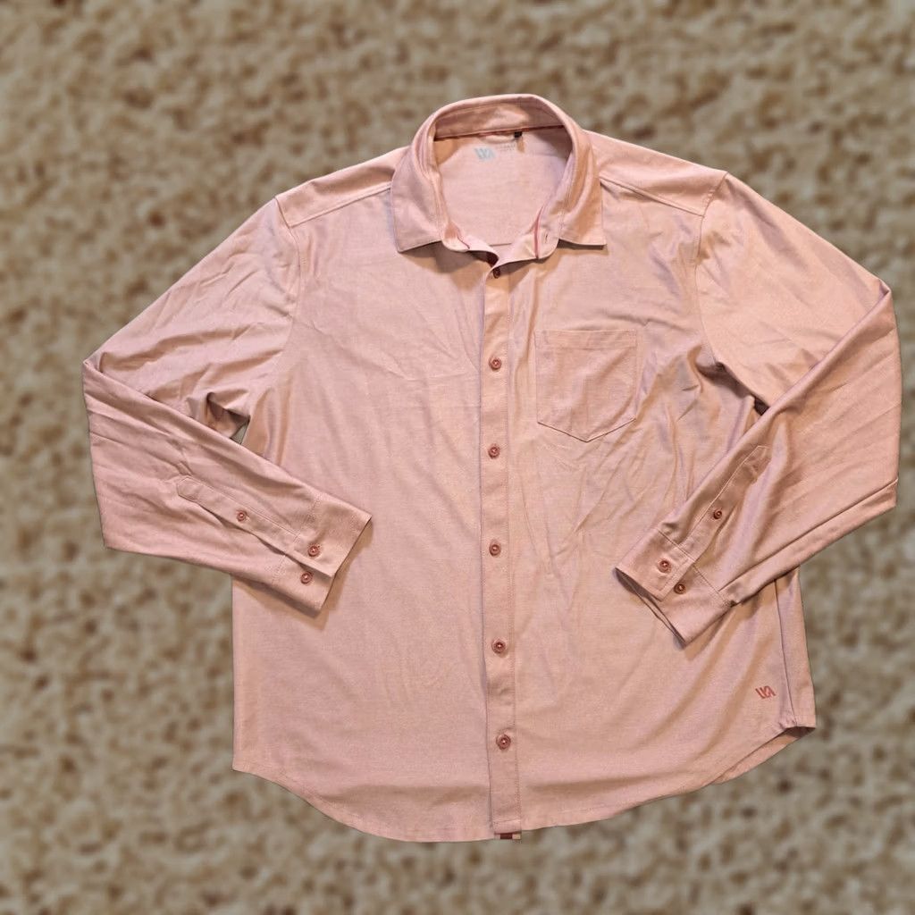 Vintage VRST Shirt Mens XL Pink Button Stretch Long Sleeve Wicking Classic Capsule Size US XL / EU 56 / 4 - 1 Thumbnail