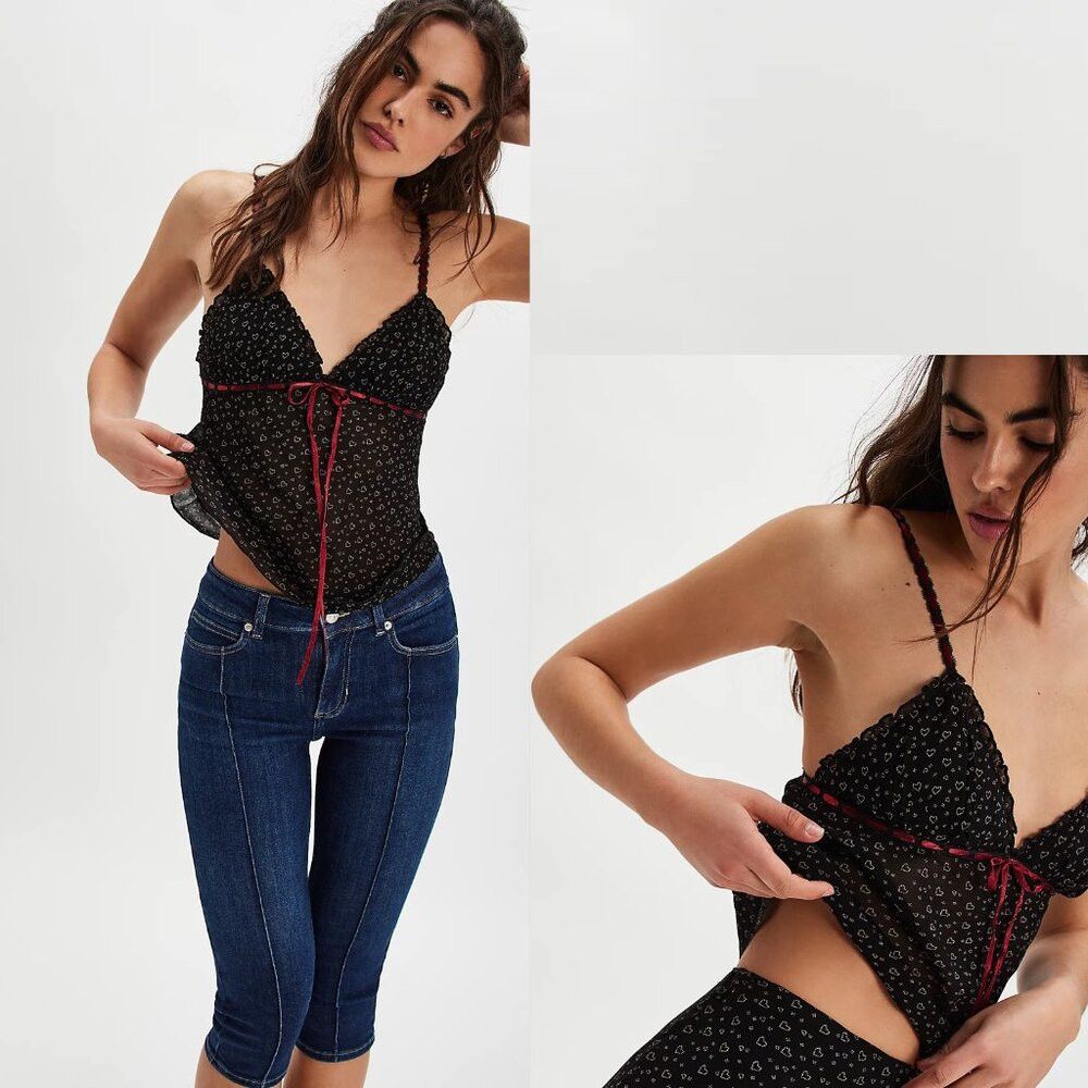 Free People NWT New Free People Heartbreaker Black Tank Top Size 8 Size M / US 6-8 / IT 42-44 - 1 Thumbnail
