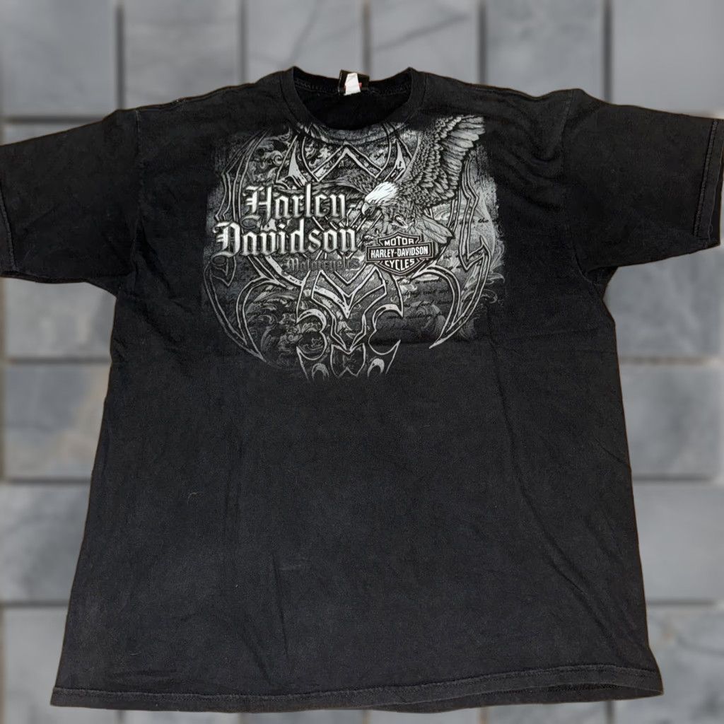 Harley Davidson VINTAGE Harley-Davidson T-Shirt Black XL Men (Y2K Affliction style graphic) Size US XL / EU 56 / 4 - 1 Thumbnail