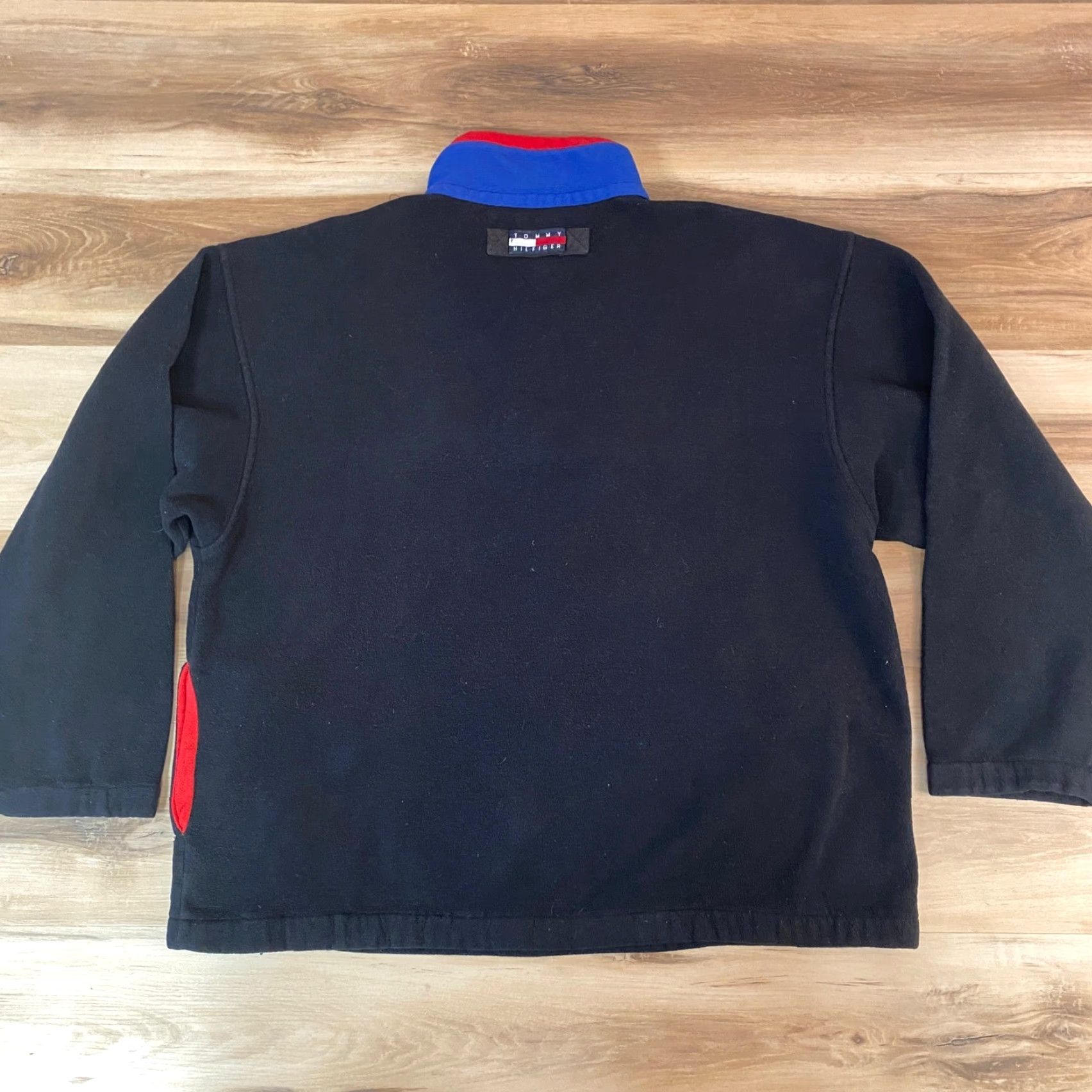 Tommy Hilfiger VINTAGE Tommy Hilfiger Mens Black Fleece 1/4 Zip Pullover Sweatshirt XL Size US XL / EU 56 / 4 - 8 Thumbnail