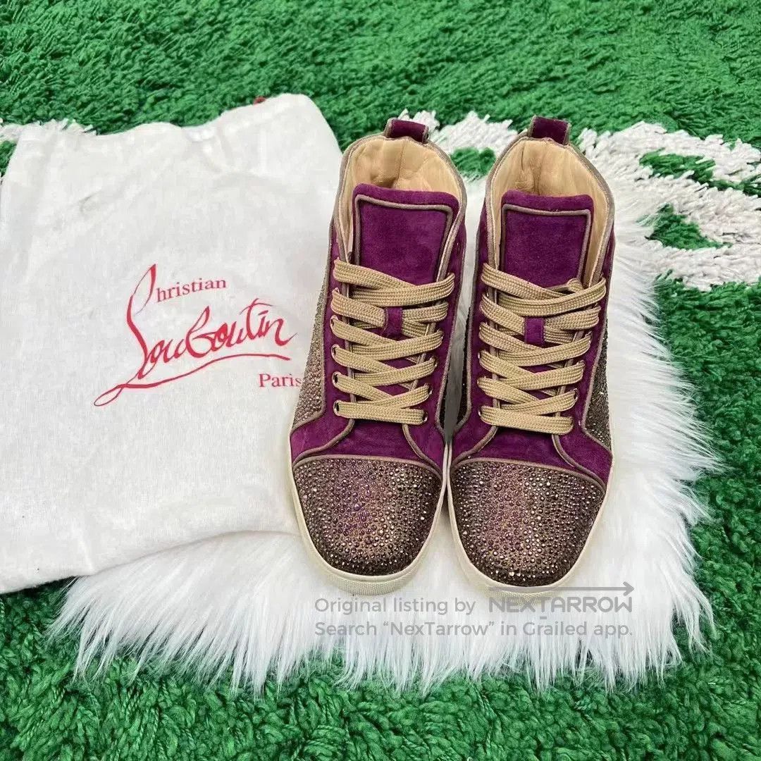 Christian Louboutin Christian Louboutin Suede Purple Diamond Sneakers. Size US 6 / IT 36 - 1 Thumbnail