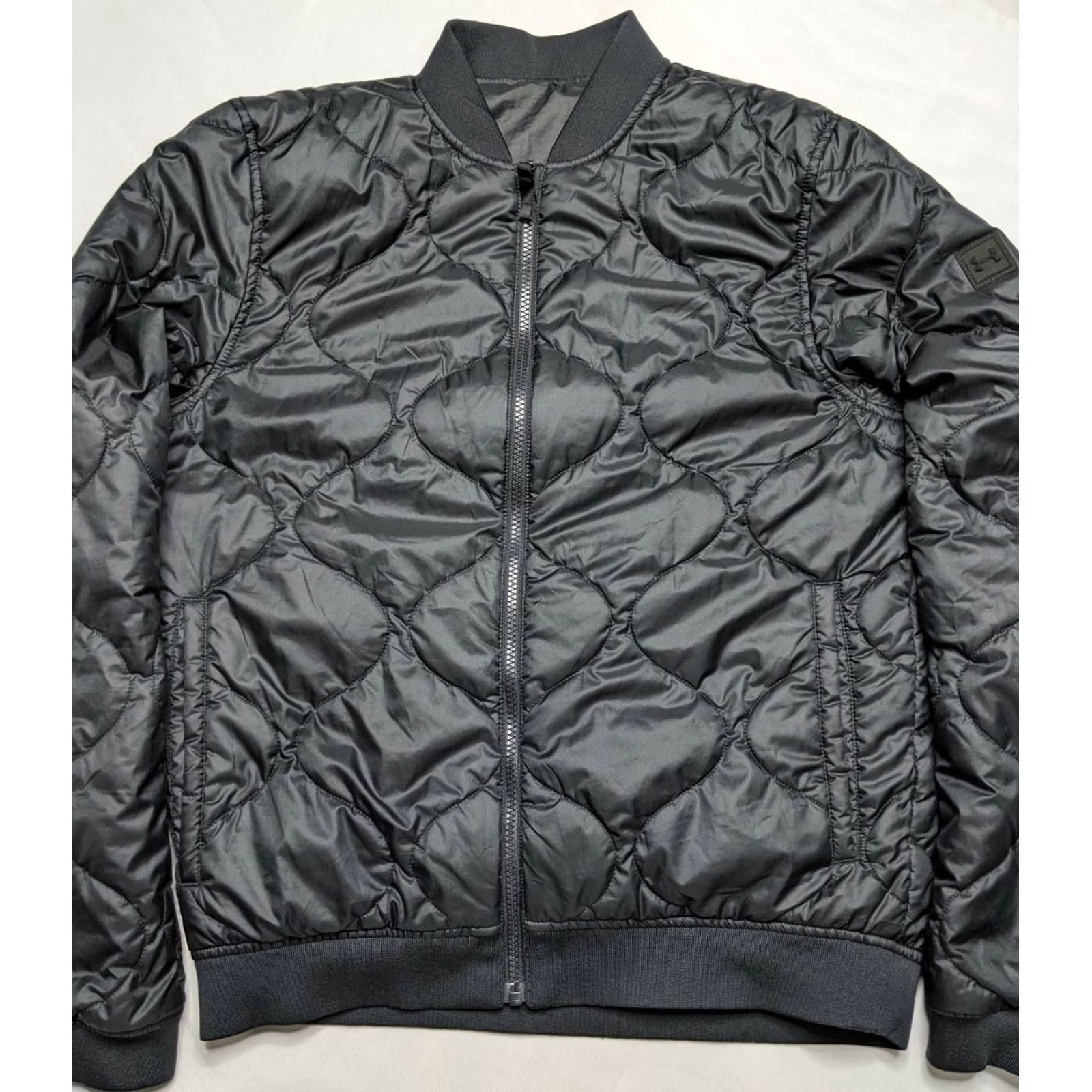 Under Armour UNDER ARMOUR Reactor Reversible ColdGear Quilted Bomber Jacket Mens Small Black Size US S / EU 44-46 / 1 - 5 Thumbnail