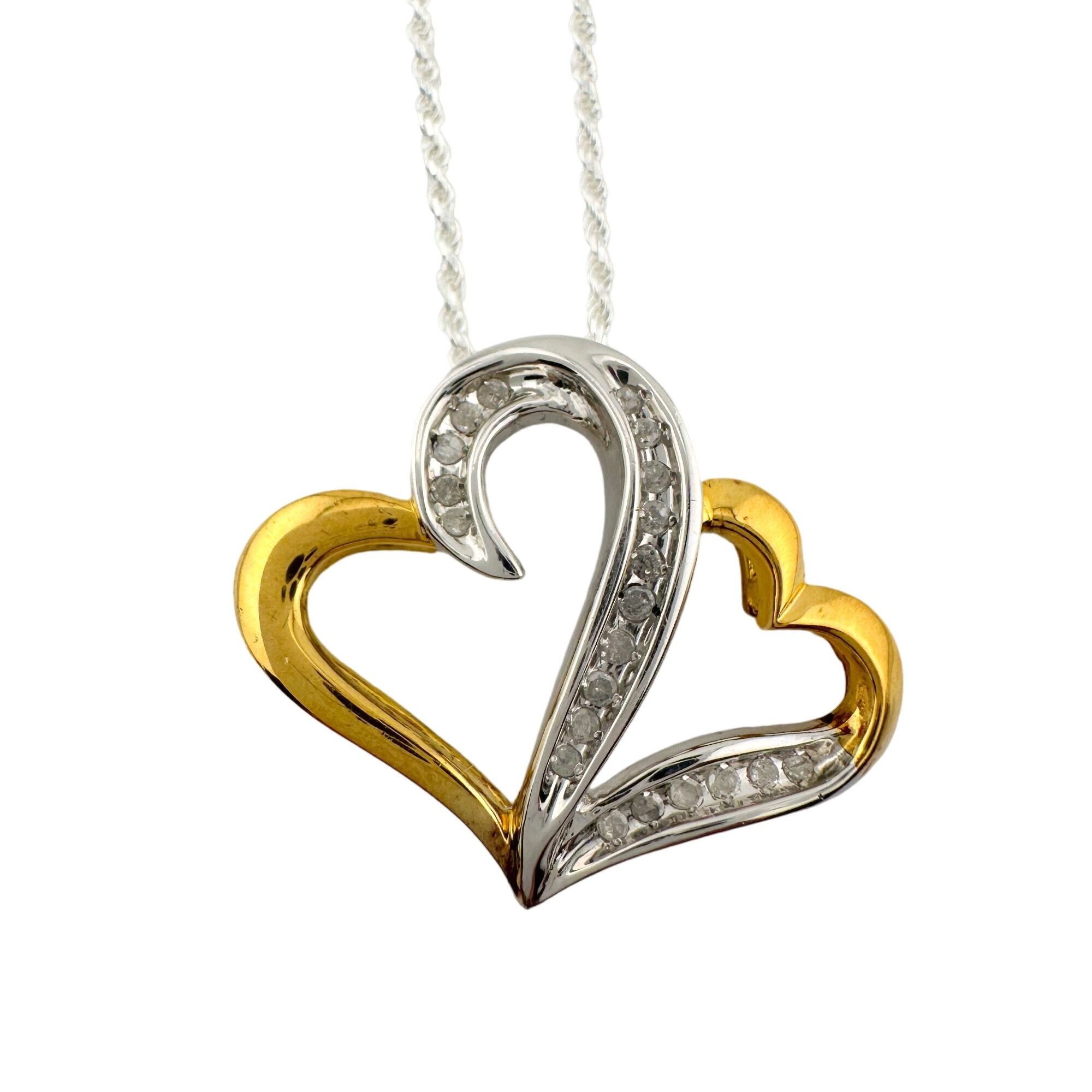 Other Two Hearts as One 1/4 Carat Natural Diamond Necklace Size ONE SIZE - 1 Thumbnail