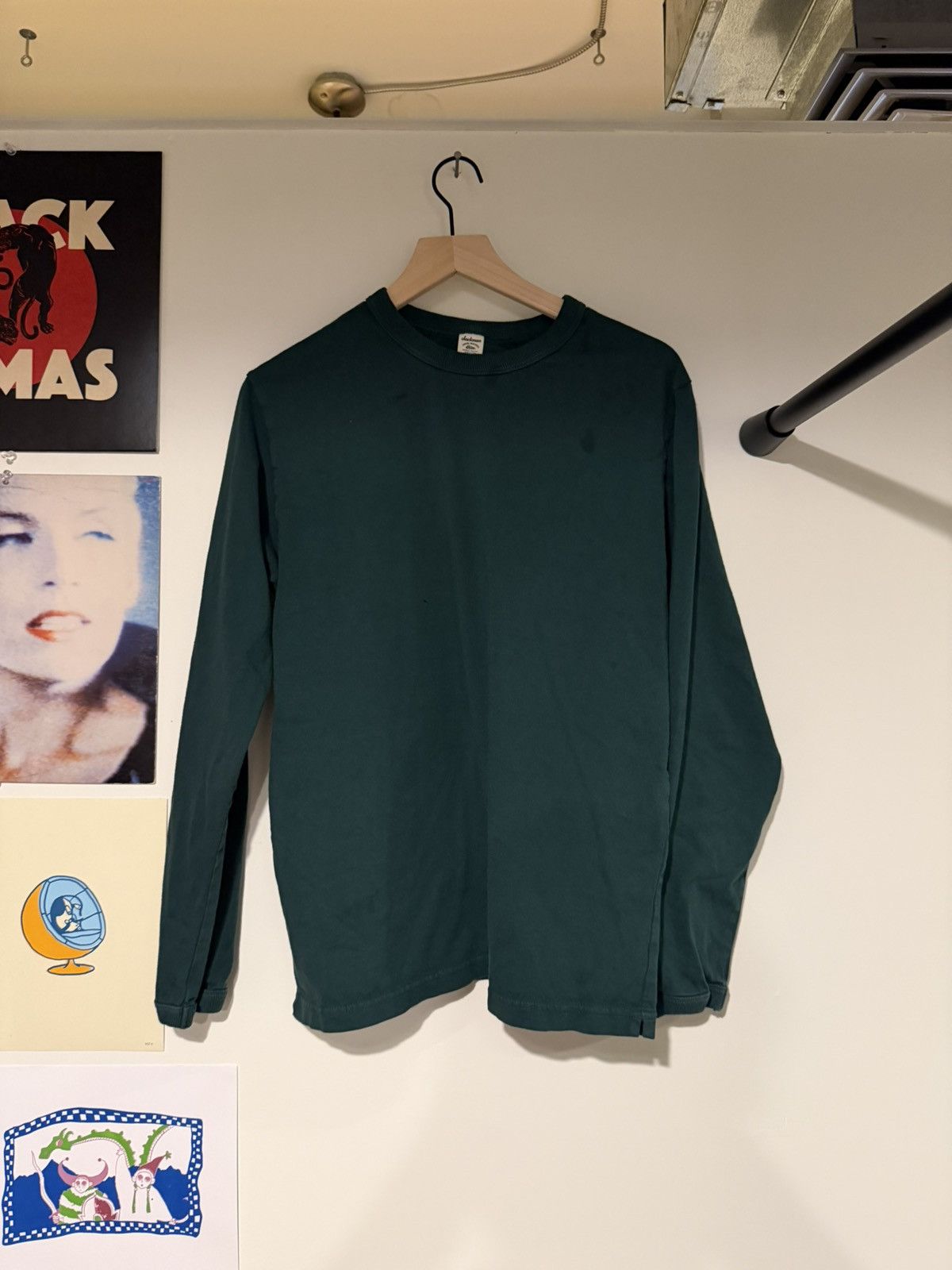 Jackman Jackman Tanabe Meriyasu Green Blank Long Sleeve T Shirt Size US L / EU 52-54 / 3 - 1 Thumbnail